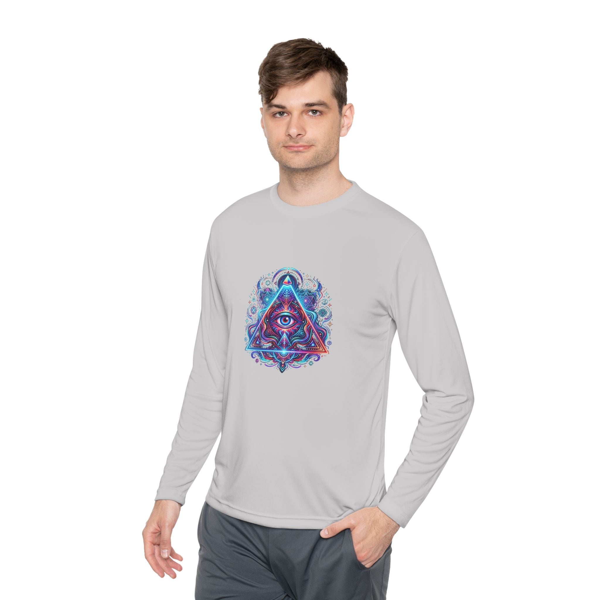 All-Seeing Eye Triangle Long Sleeve Tee — Psychedelic Mystic Graphic Shirt
