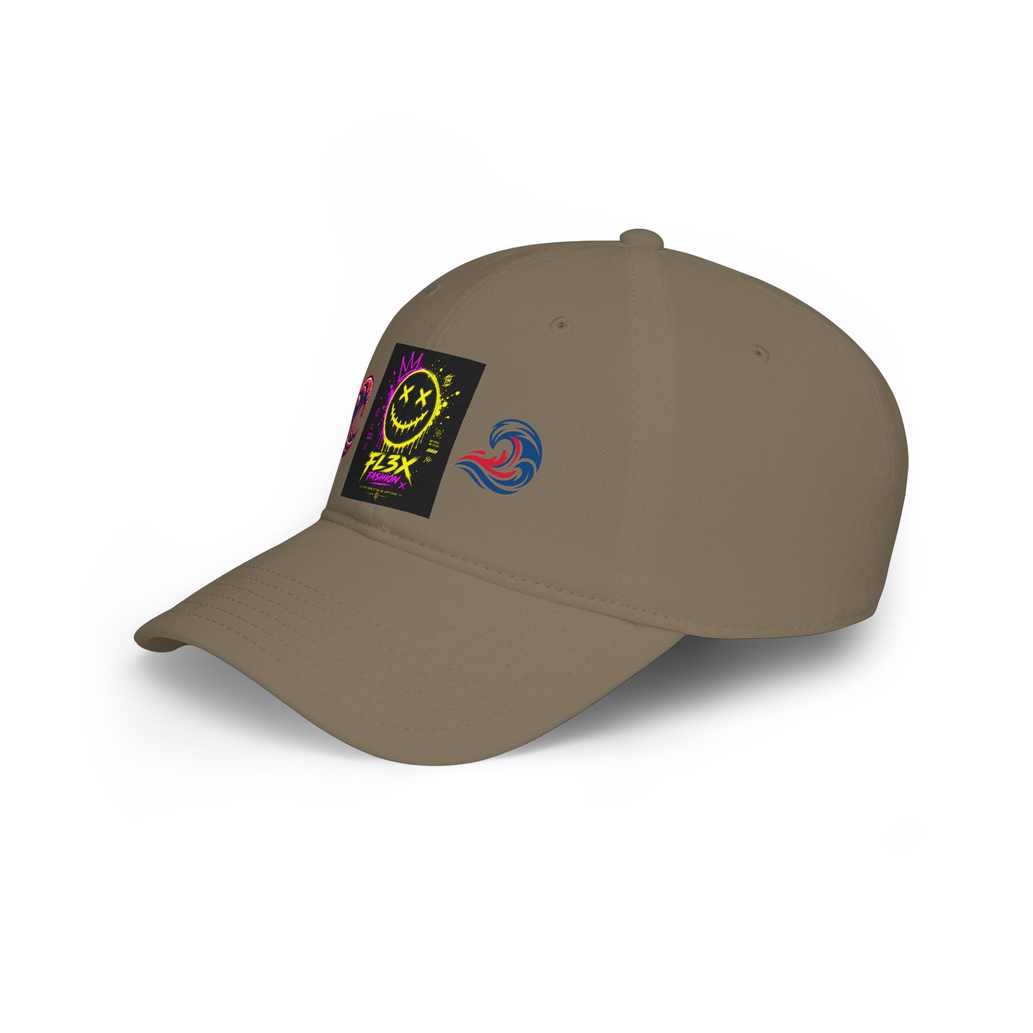 Low Profile Baseball Cap — Neon Grin Streetwear Hat with 'FL3X' Graphic