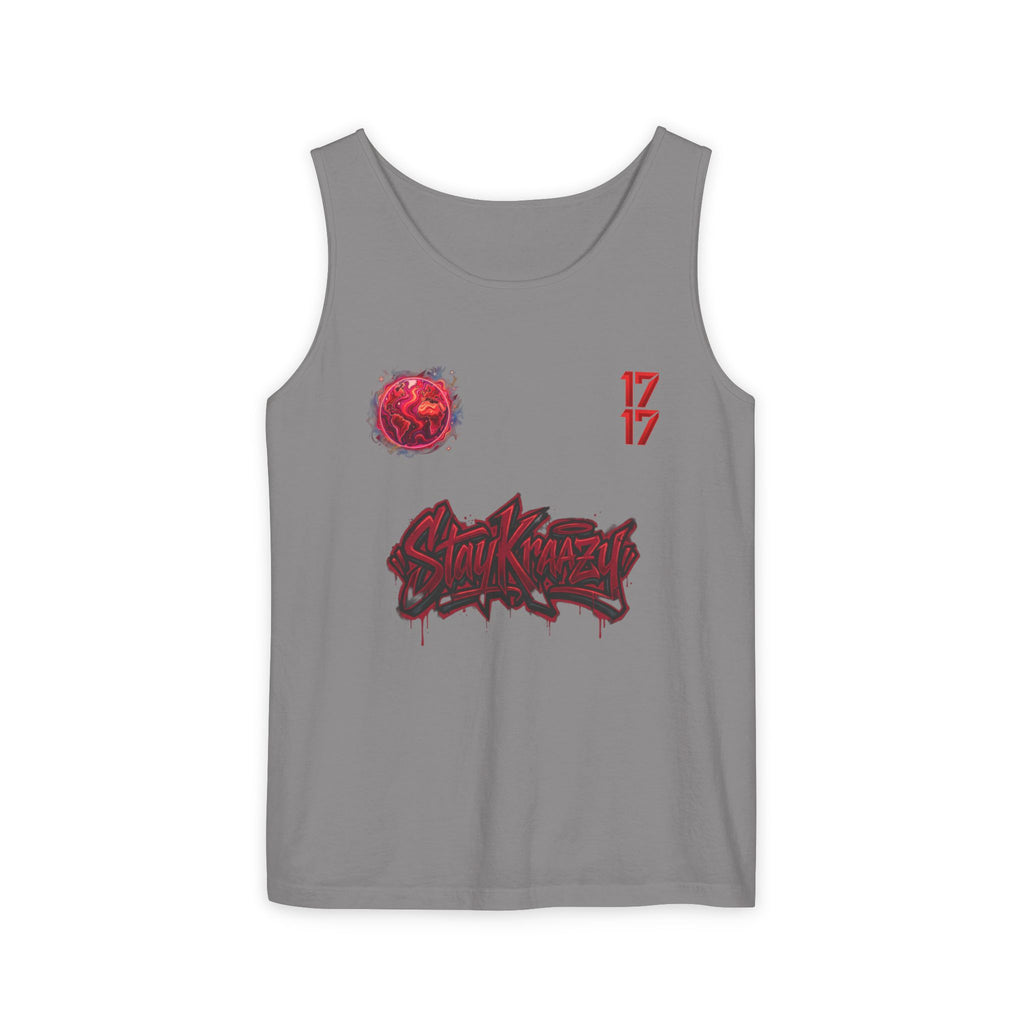 Red Planet Graphic Tank Top — '17/17' Streetwear Planet Design