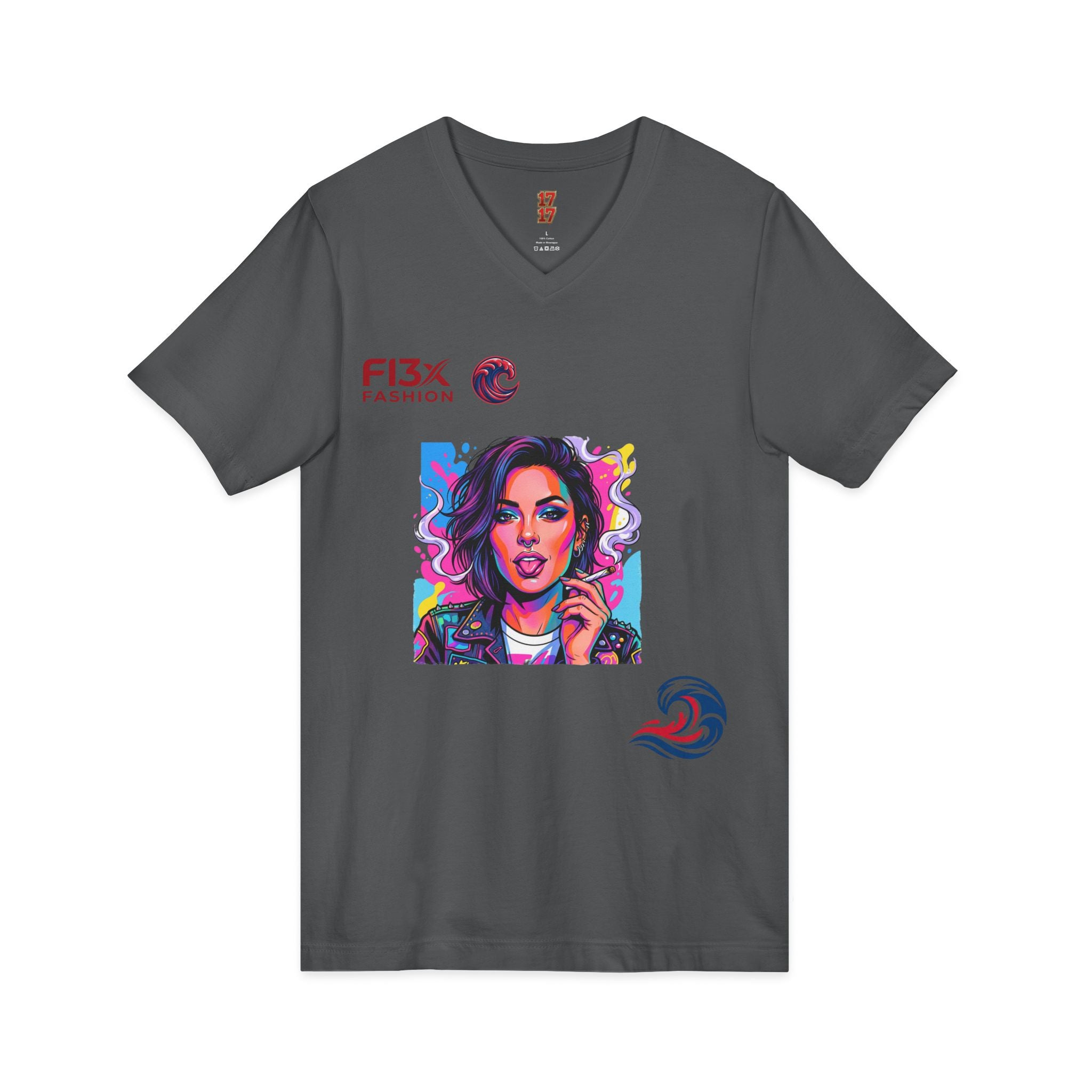 Pop Art Portrait V-Neck Tee — FI3xFashion Graphic T-Shirt