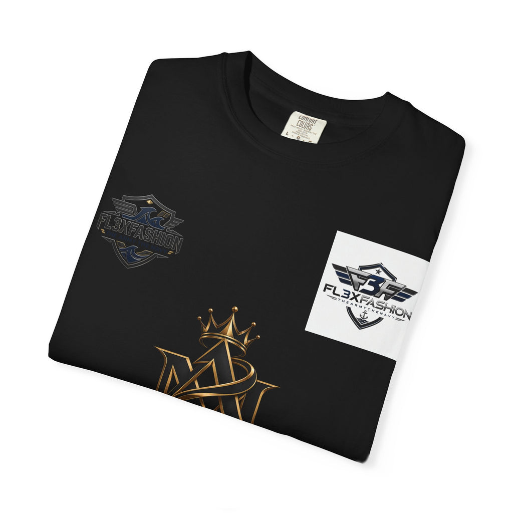 Graphic T-Shirt — Mythic Warrior Back Print with Crest Logos