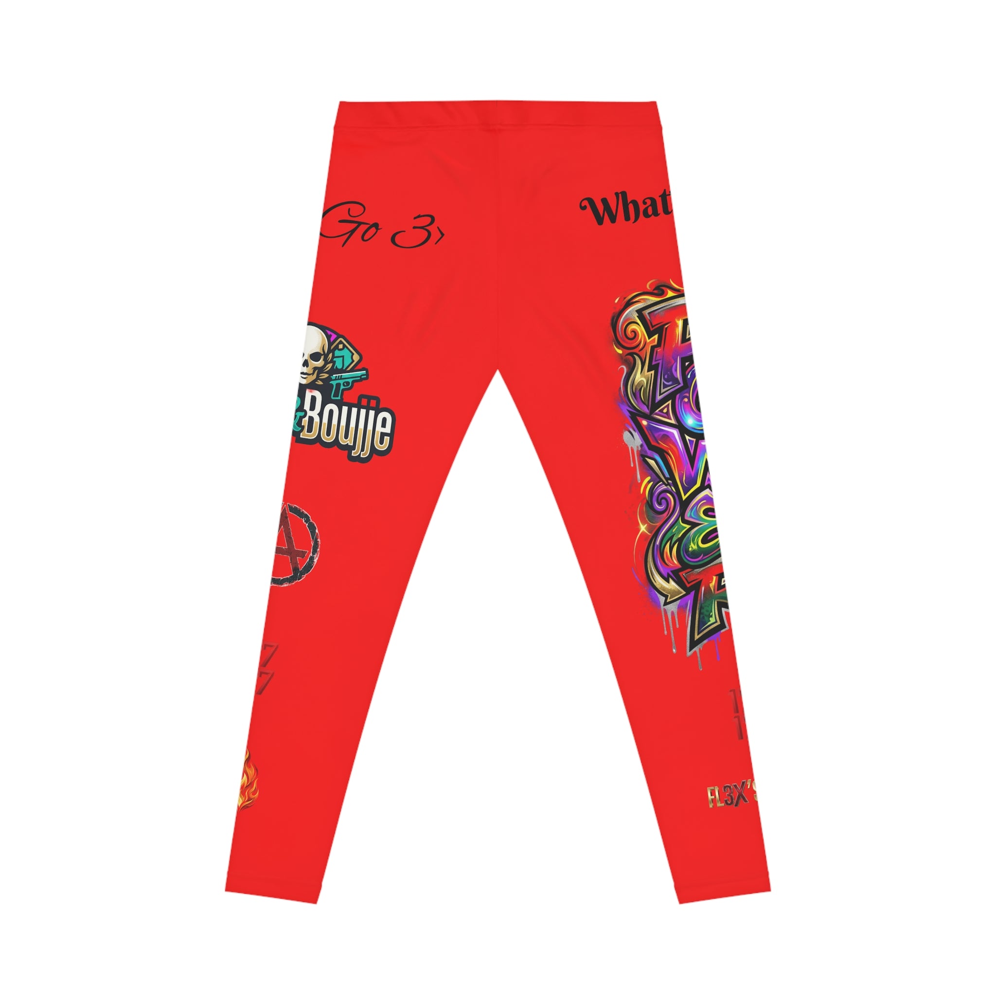 Graffiti Red Leggings — Bold Street Art Print Women's Leggings