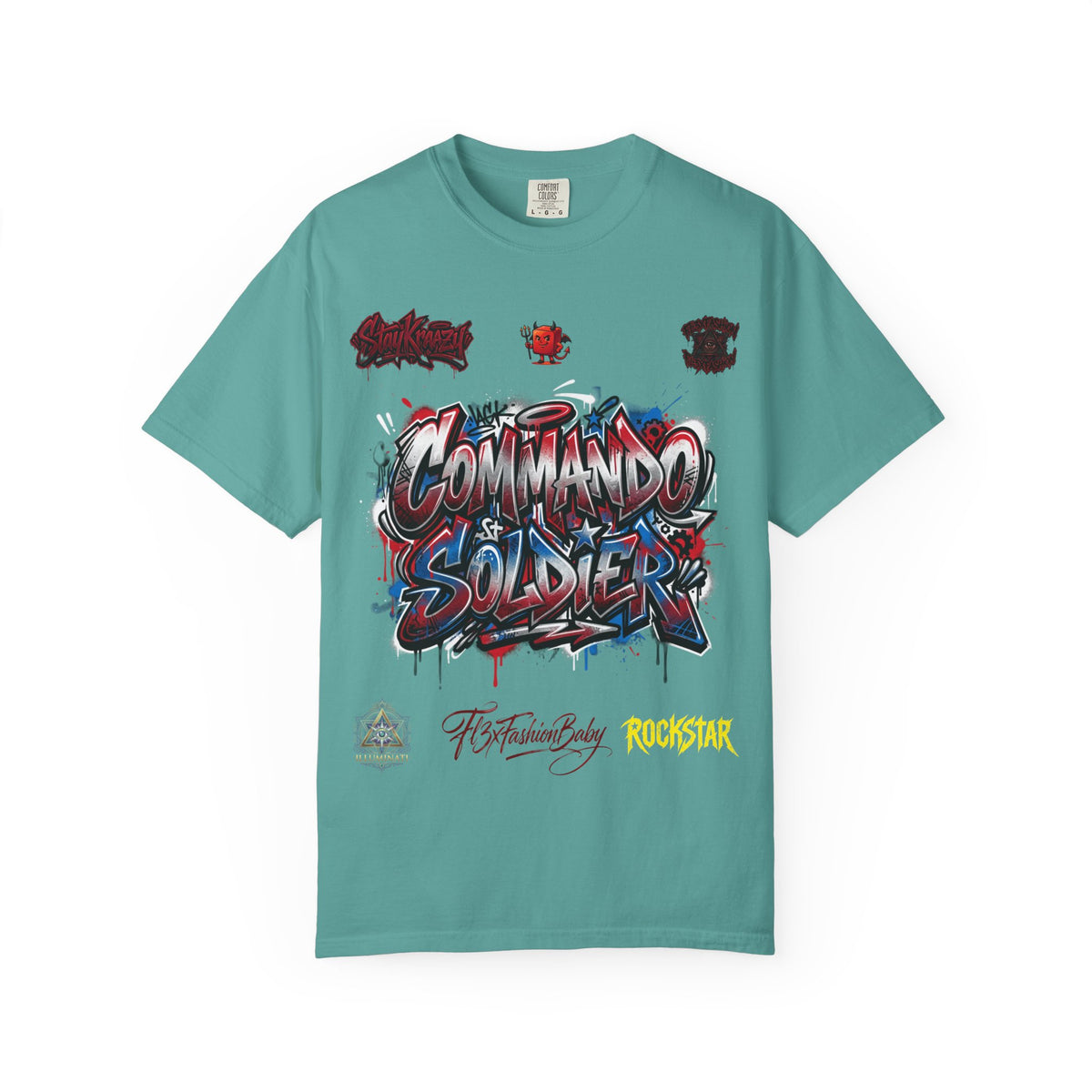 Commando Soldier Graphic T-Shirt — Streetwear Graffiti Design