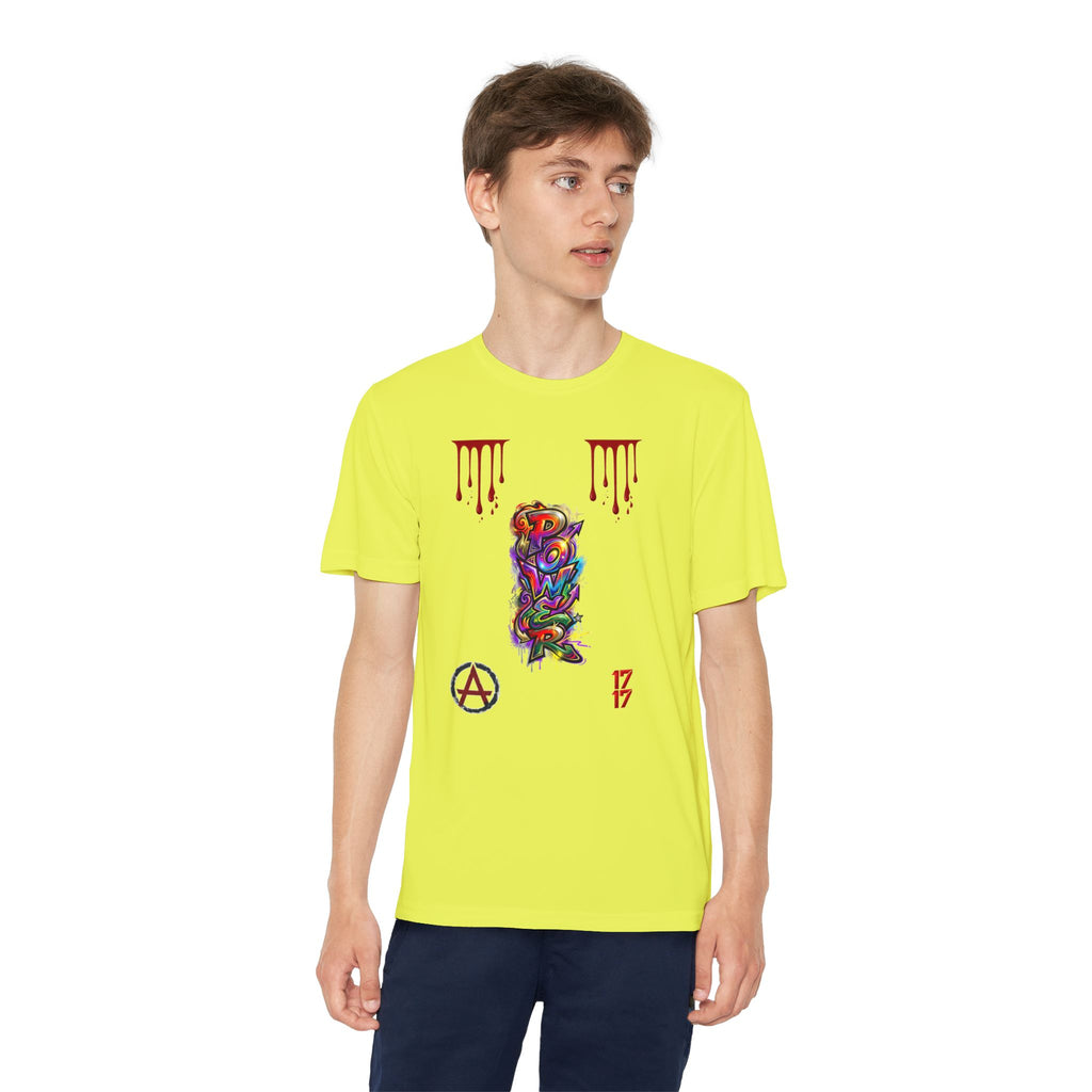 Youth Competitor Tee — Colorful Graffiti Anarchy Graphic T-Shirt