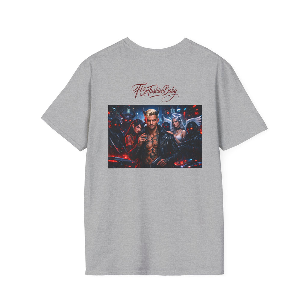 Graphic T-Shirt — F13X Fashion Collage Tee (Surfing Wave & Retro Crew)