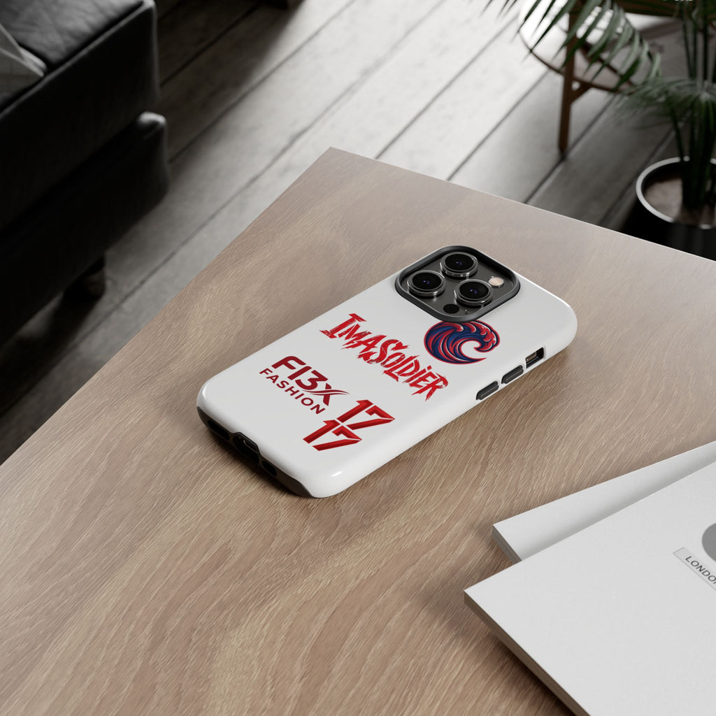 Phone Case — 'ImaSoldier' Red Wave Protective Hard Case