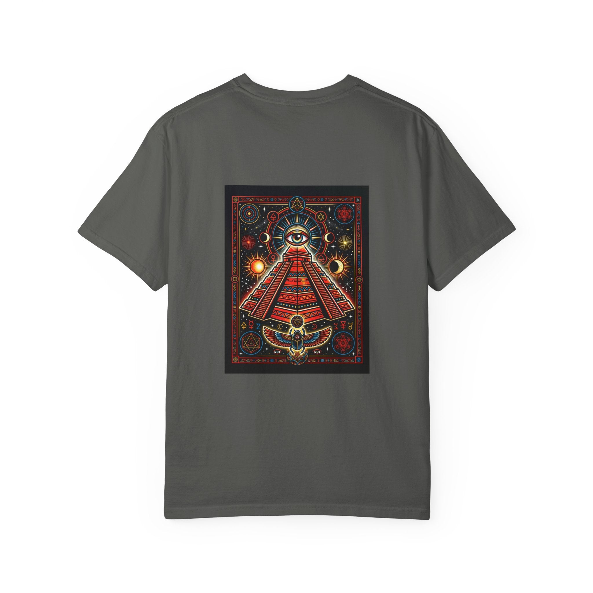 Graphic T-Shirt — Occult Pyramid Eye Design with 'Fix Fashion' Patch