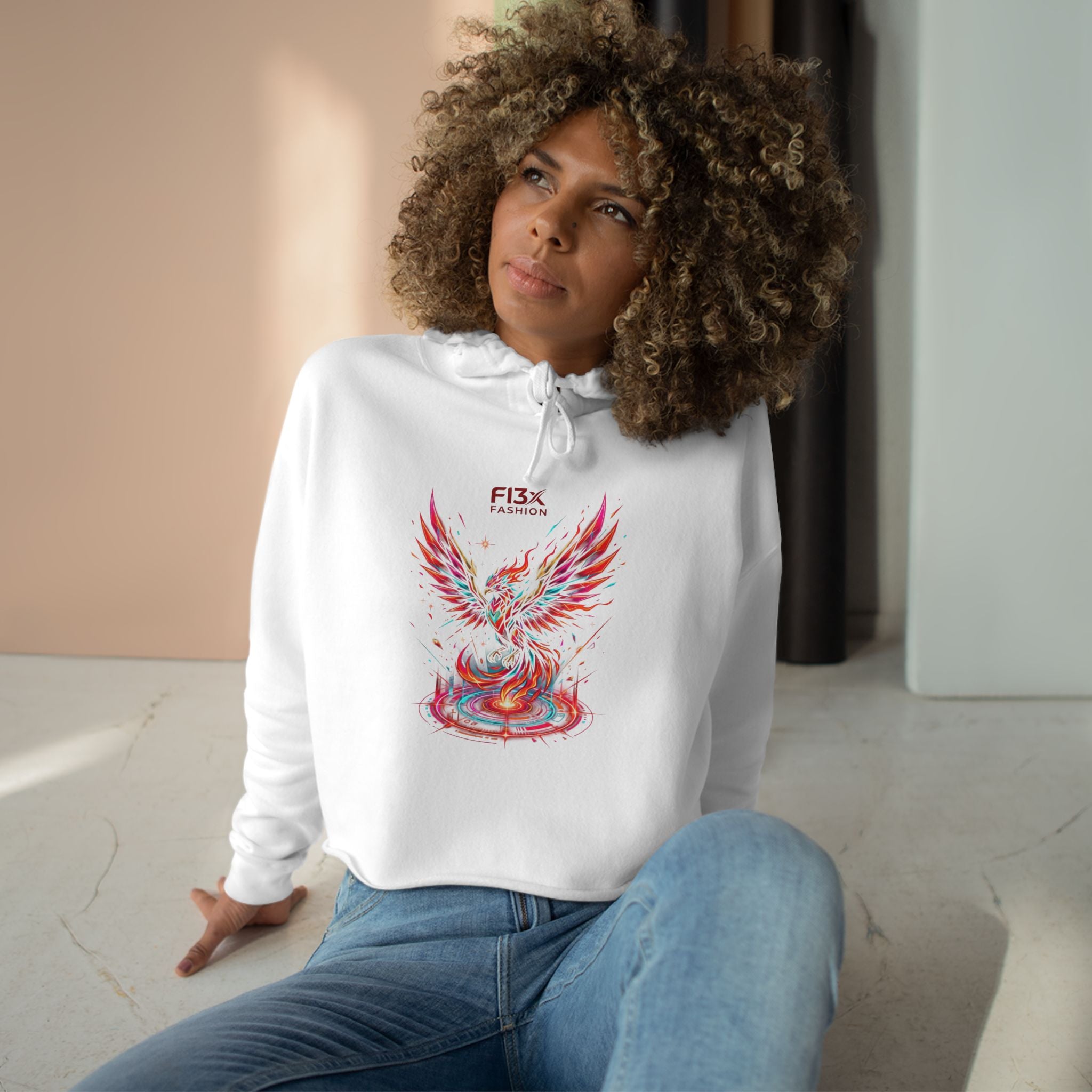 Phoenix Crop Hoodie — FI3x Fashion Logo Graphic