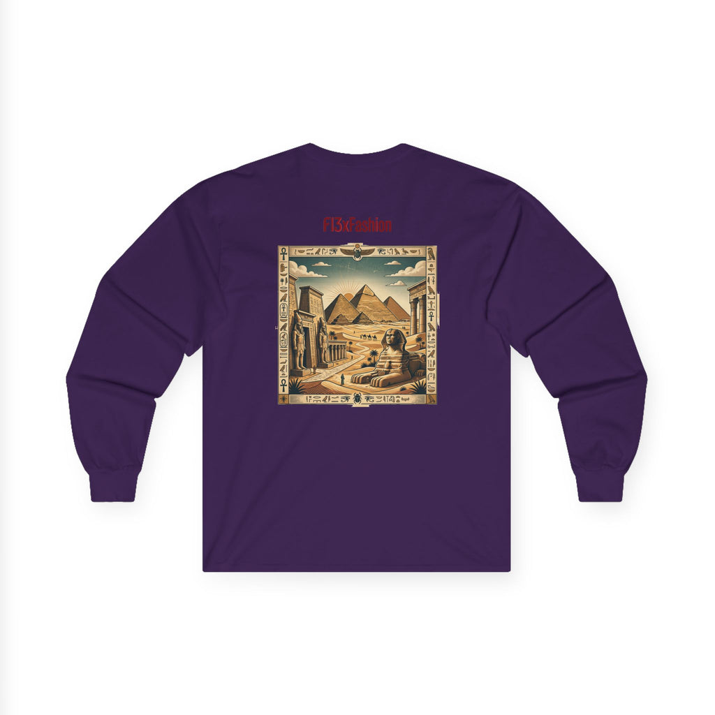 Egyptian Pyramids Vintage Graphic Long Sleeve Tee