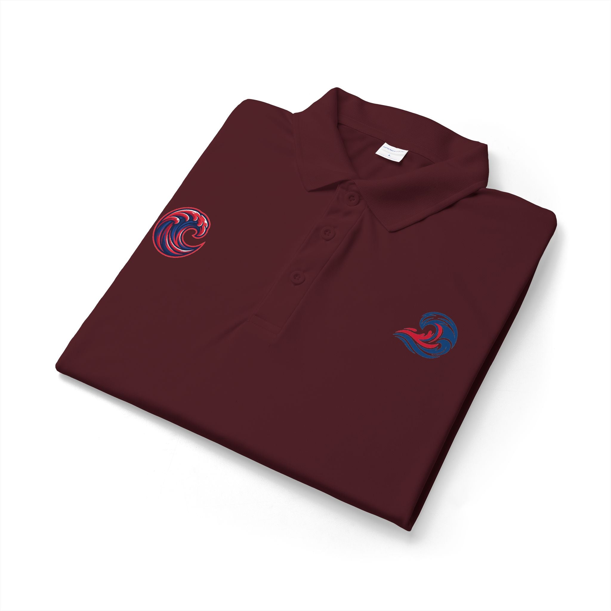 Embroidered Wave Logo Polo Shirt — Breathable Performance Golf & Work Polo