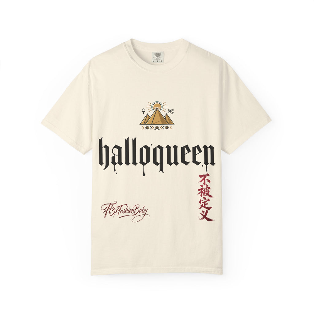 Halloqueen Graphic T-Shirt — Gothic Pyramid & All-Seeing Eye Streetwear