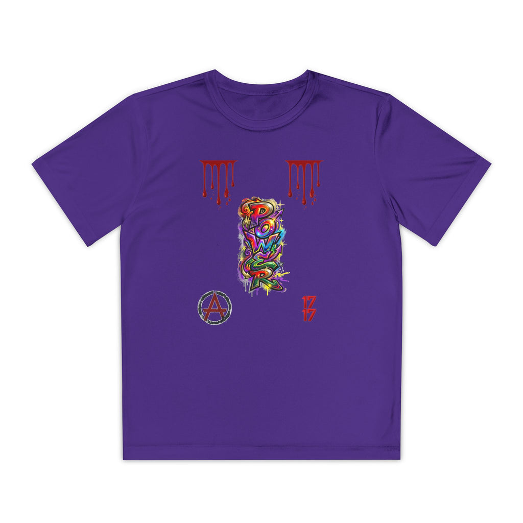 Youth Competitor Tee — Colorful Graffiti Anarchy Graphic T-Shirt