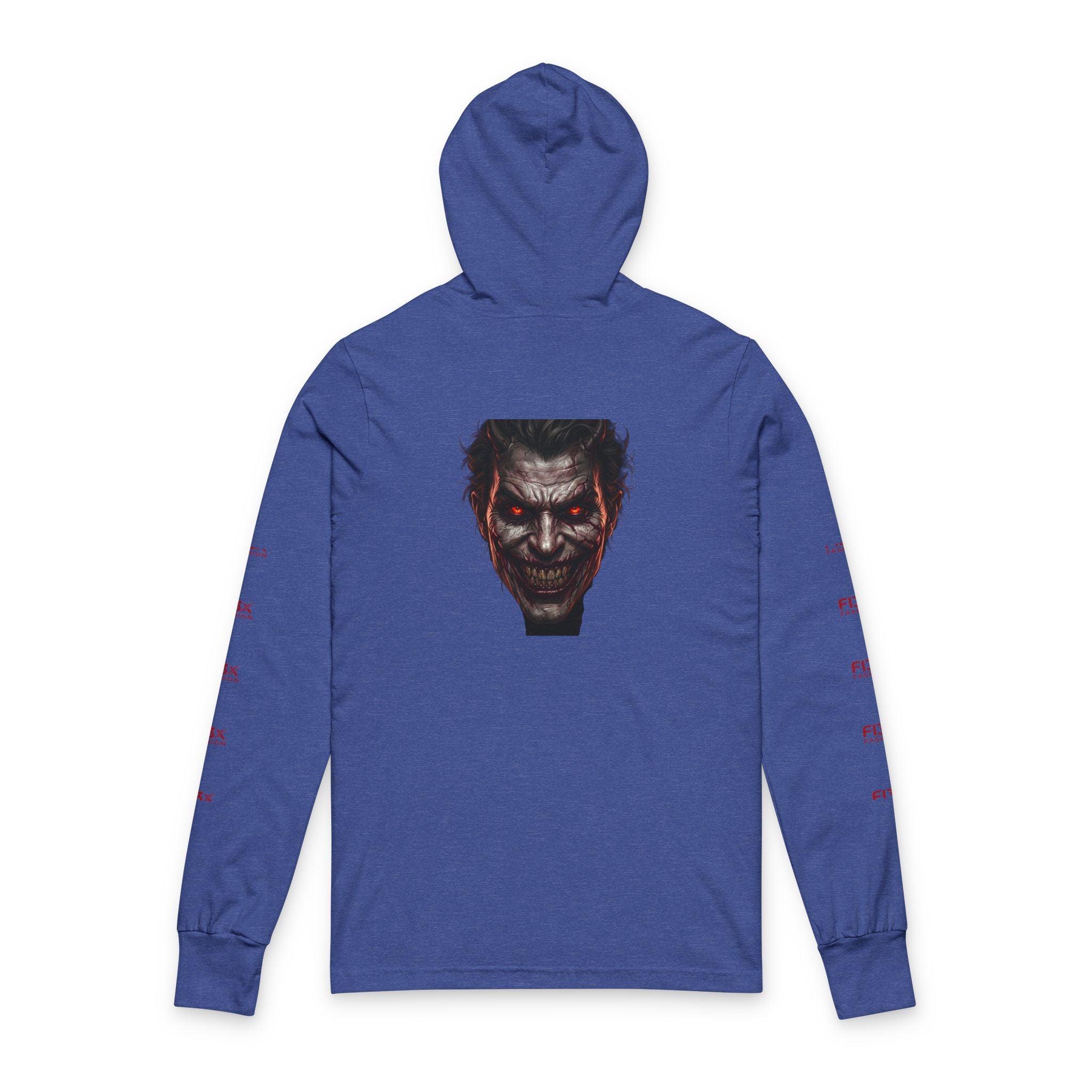 Horror Joker Face Hooded Long Sleeve Tee — Graphic Streetwear Top