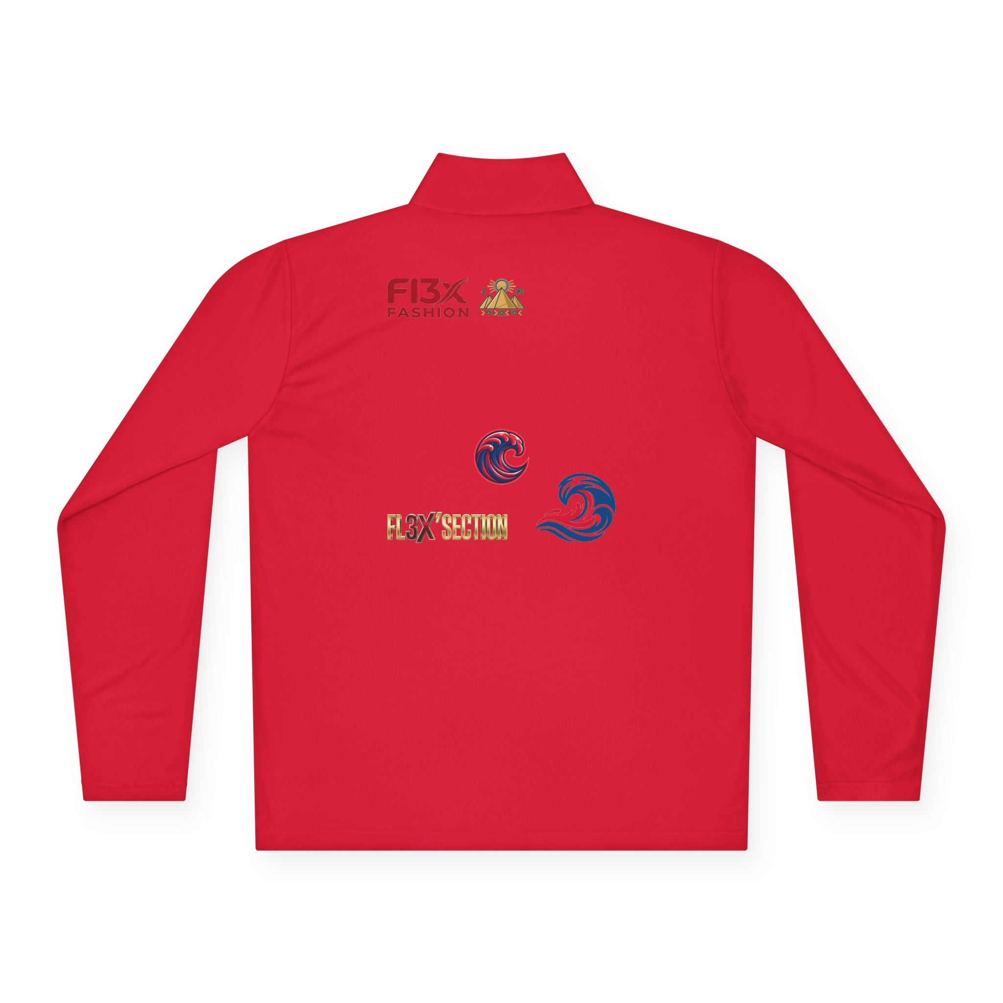 Quarter-Zip Pullover — Coastal Wave Logo Pullover with Back Graphic