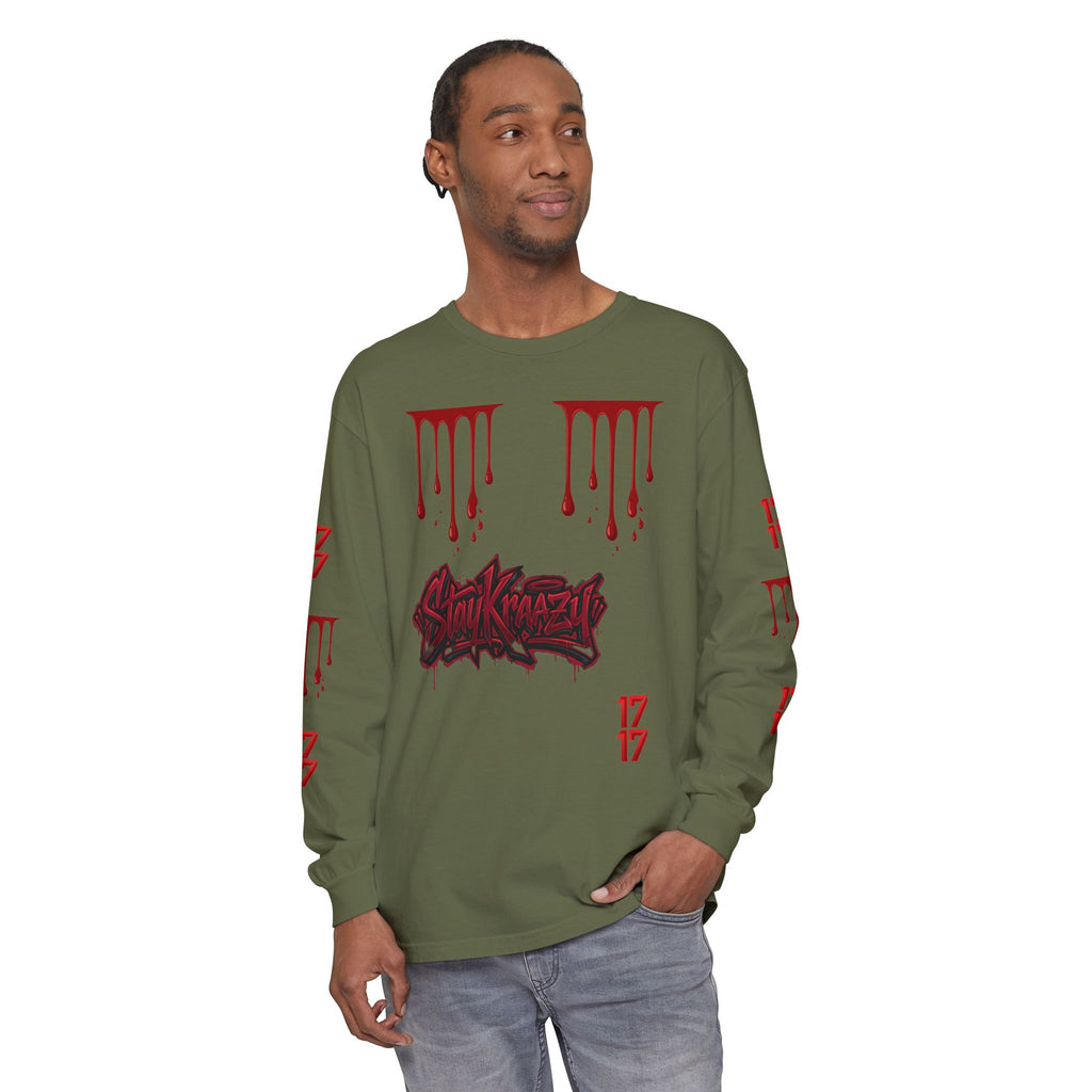 Blood Drip Graphic Long Sleeve Tee
