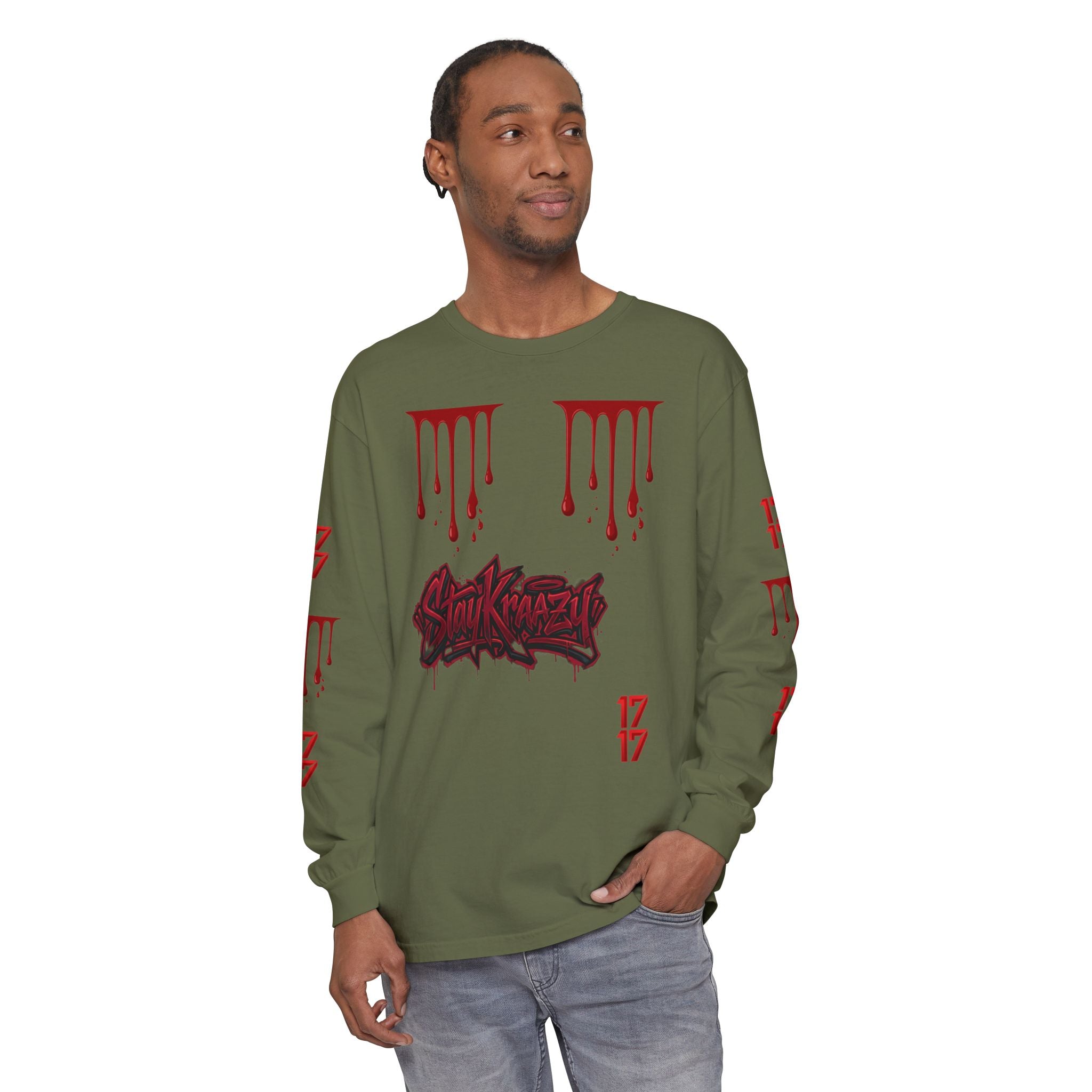 Blood Drip Graphic Long Sleeve Tee
