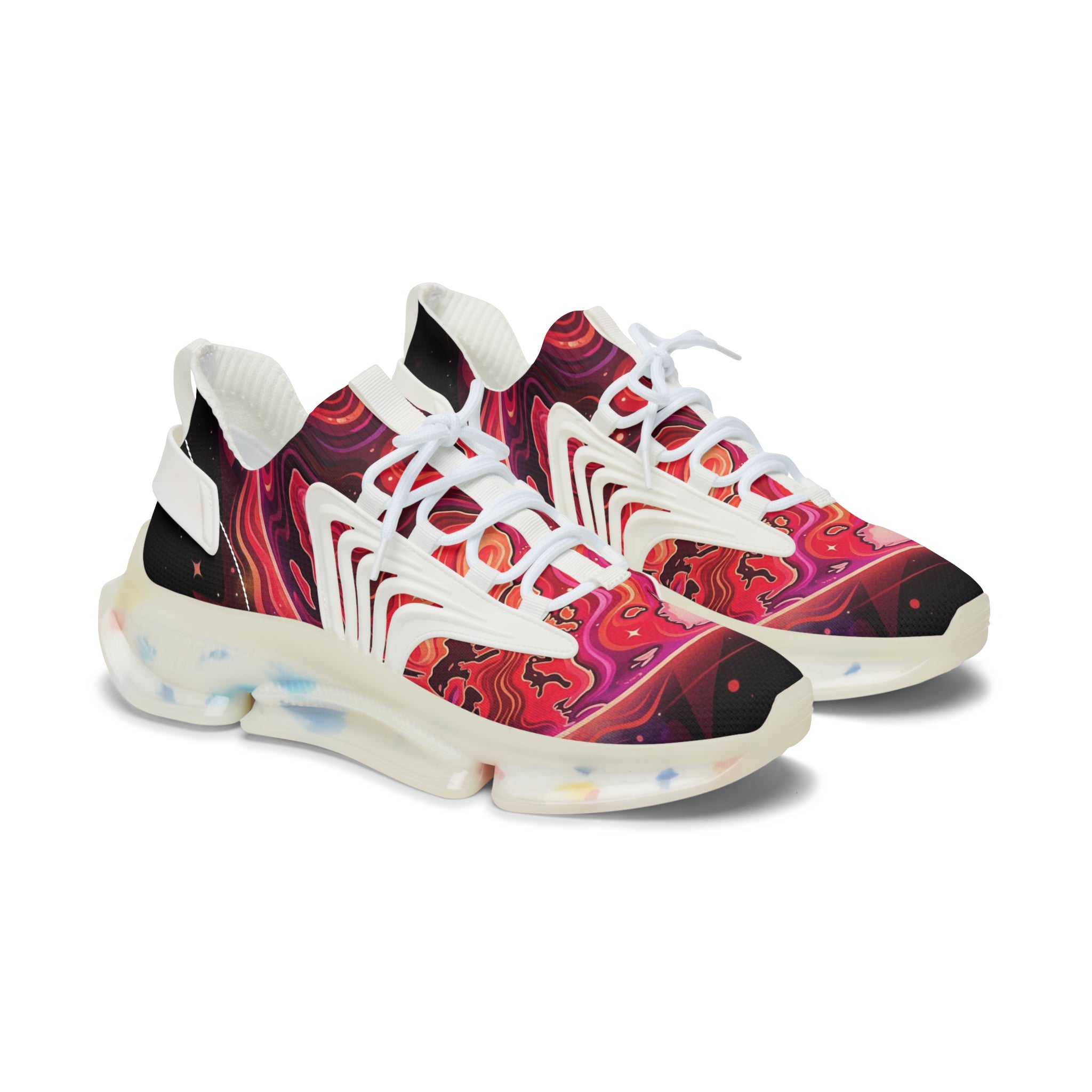 Women's Mesh Sneakers — Red Marble Athletic Shoes