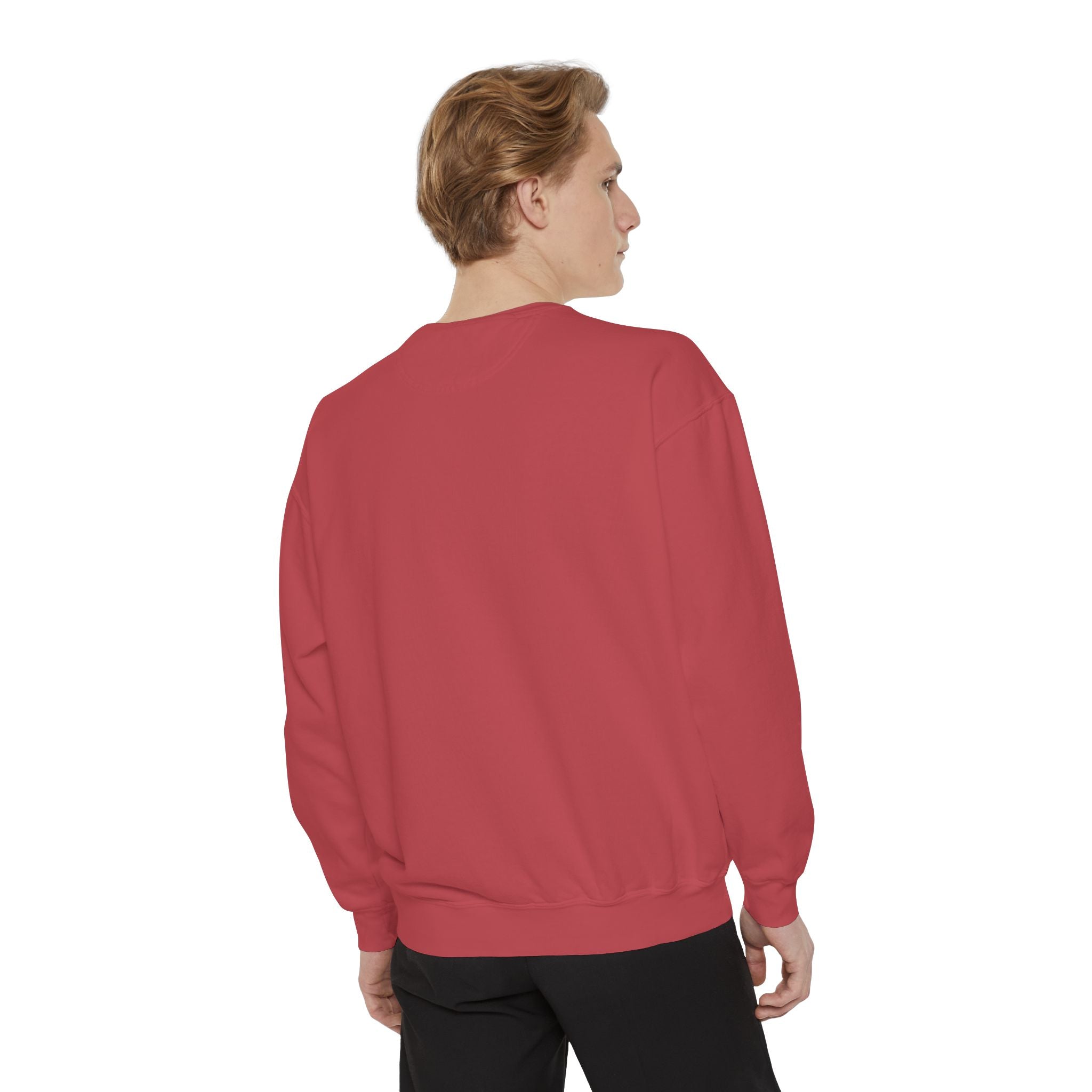 Sweatshirt — Minimal Red "17/17" Chest Logo Garment-Dyed Crew