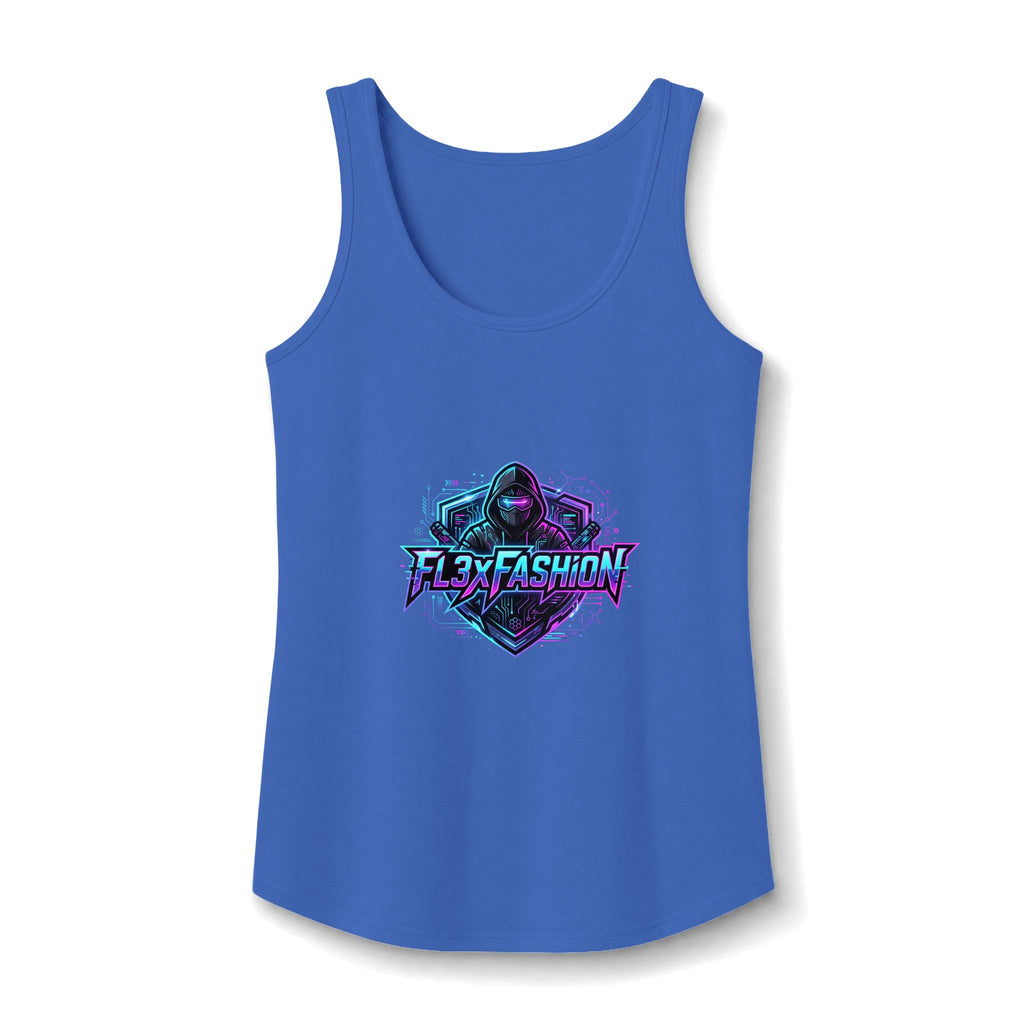 Graphic Gamer Hoodie Tank — 'Flex Fashion' Neon Gamer Logo Women's Tank