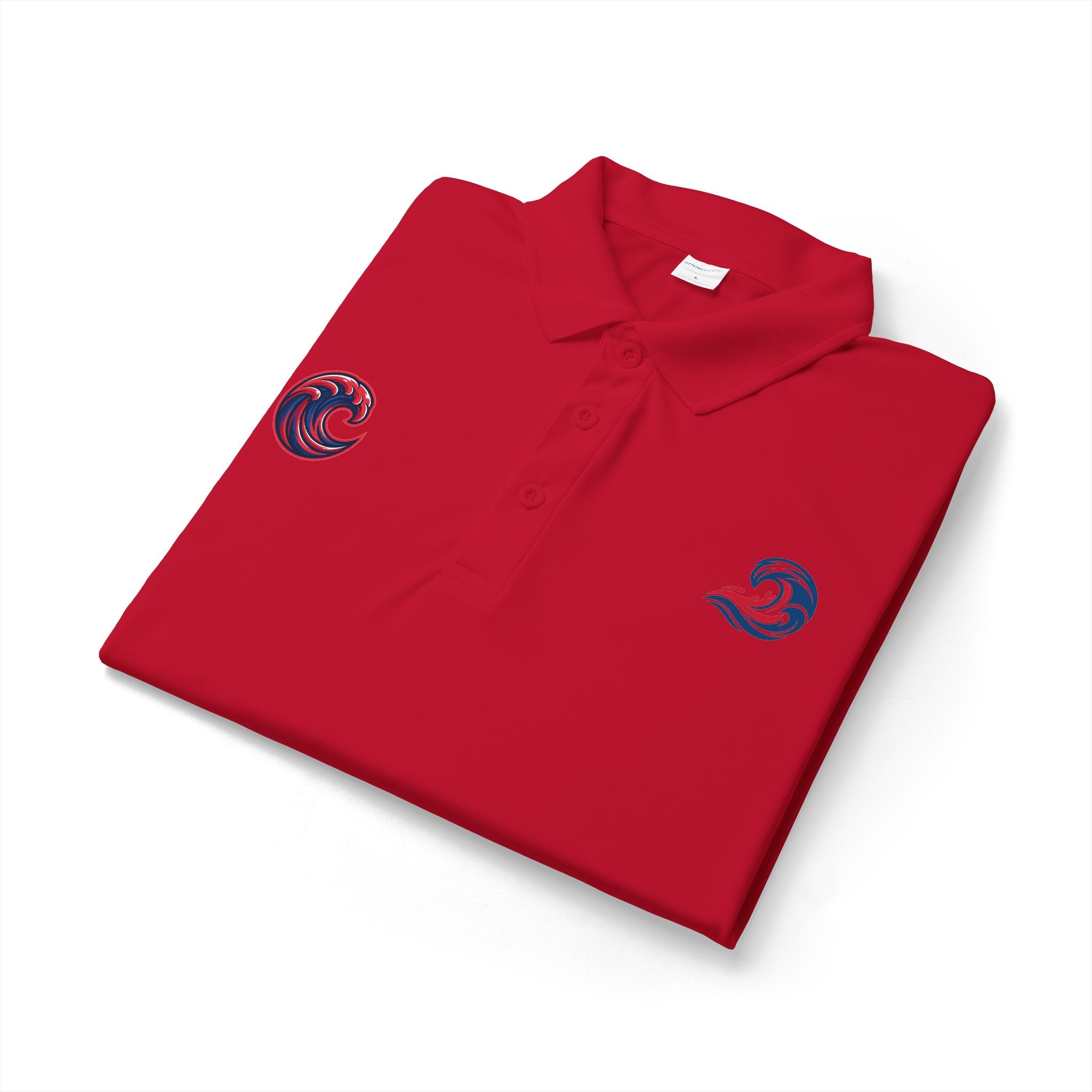 Embroidered Wave Logo Polo Shirt — Breathable Performance Golf & Work Polo
