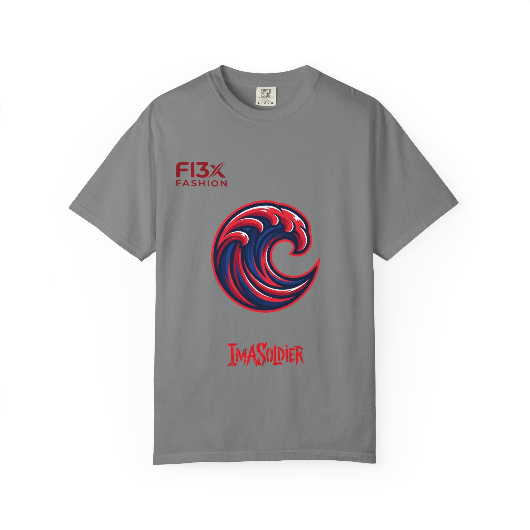 Wave Emblem T-Shirt — 'I'm A Soldier' Graphic Crew Tee
