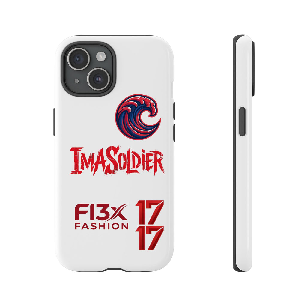 Phone Case — 'ImaSoldier' Red Wave Protective Hard Case
