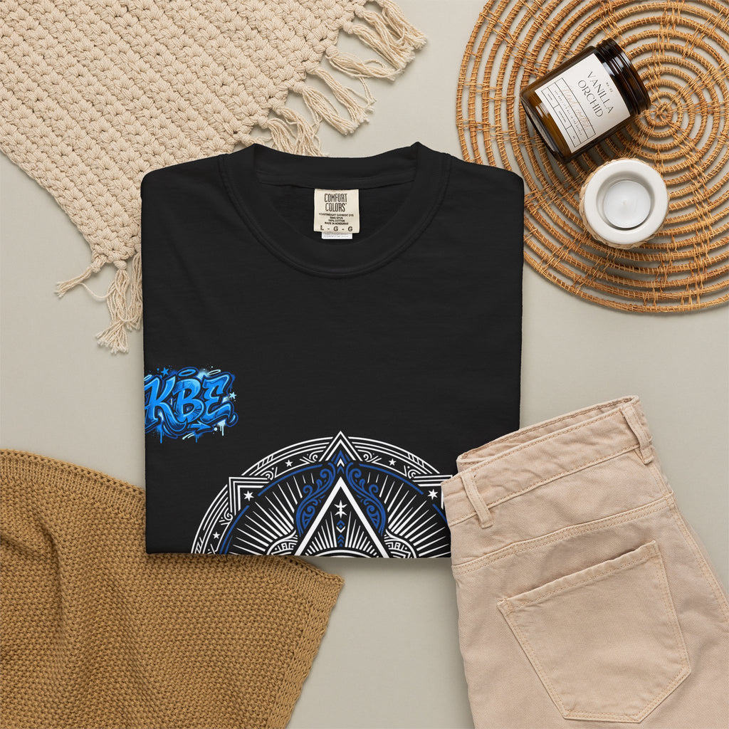 T-Shirt — Blue Geometric Mandala Bandana Graphic