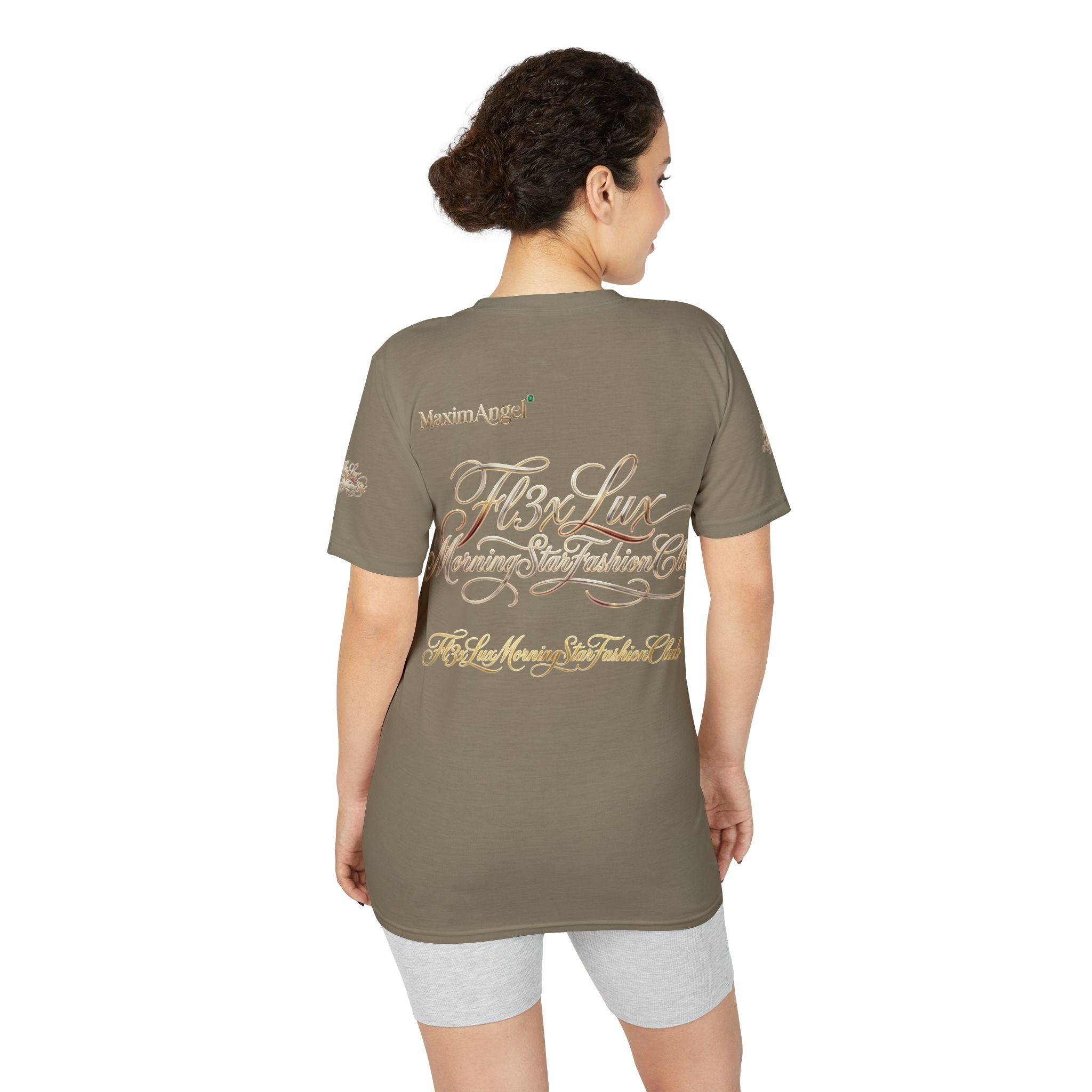 Luxury Gold Script Performance T-Shirt — F3xLux Morning Stay Fashion Club Design