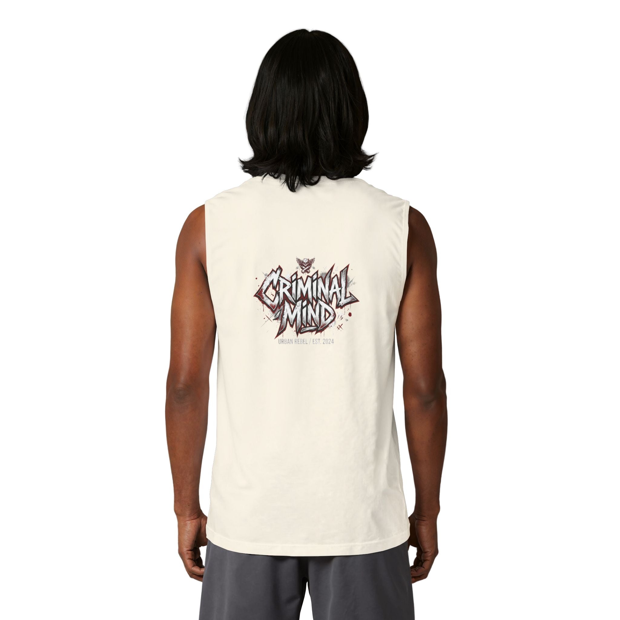 Criminal Mind Graphic Muscle Tank — Edgy Streetwear Band Tee