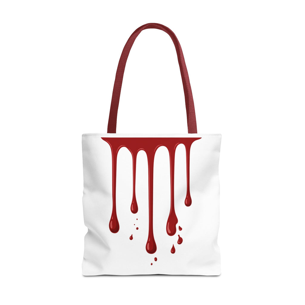 Dripping Blood Graphic Tote Bag — Red Horror Aesthetic Tote