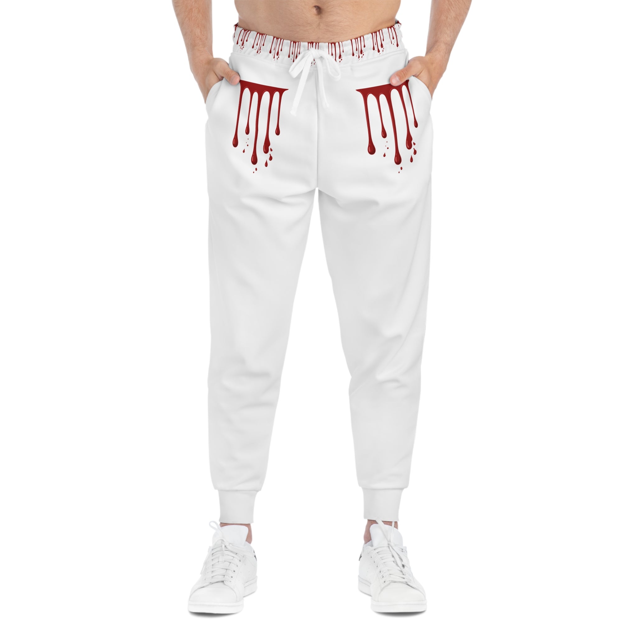 Blood Drip Athletic Joggers — Red 17/17 Graphic Sweatpants