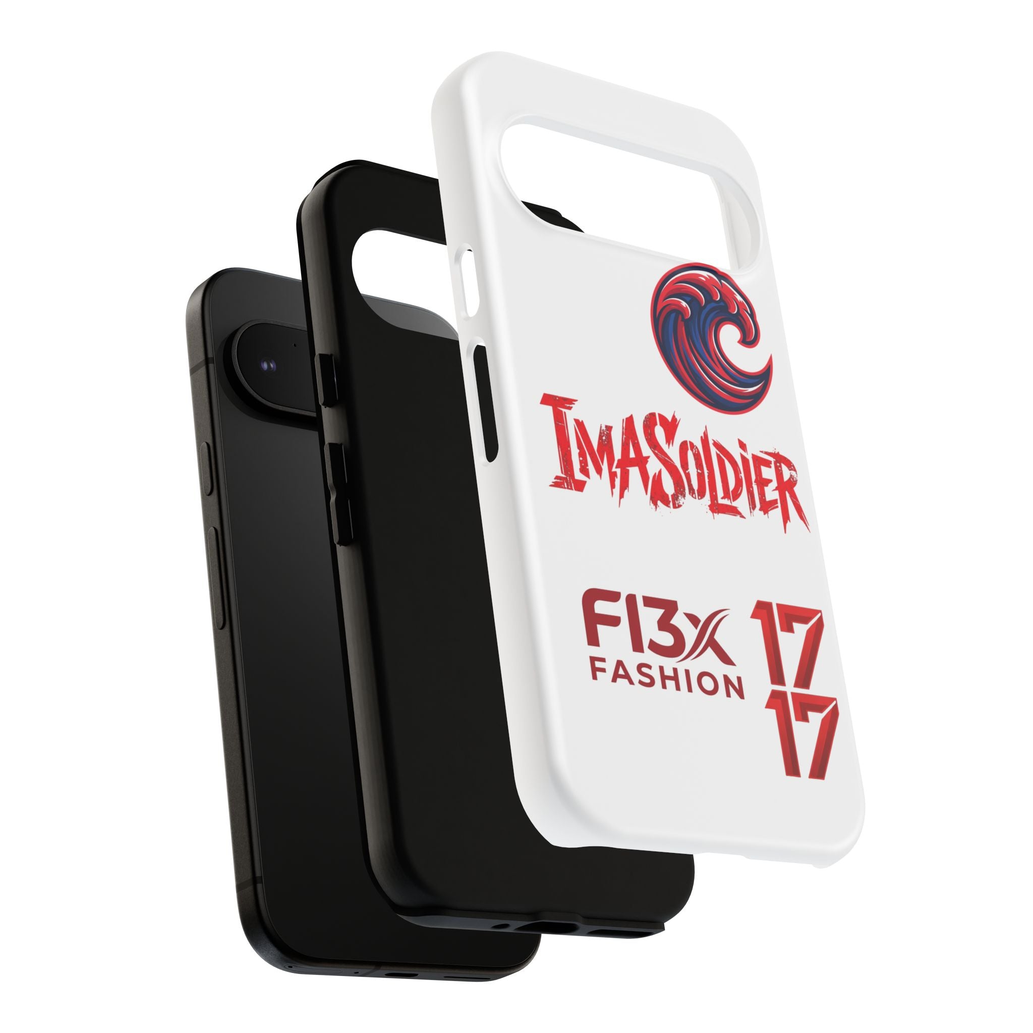 Phone Case — 'ImaSoldier' Red Wave Protective Hard Case