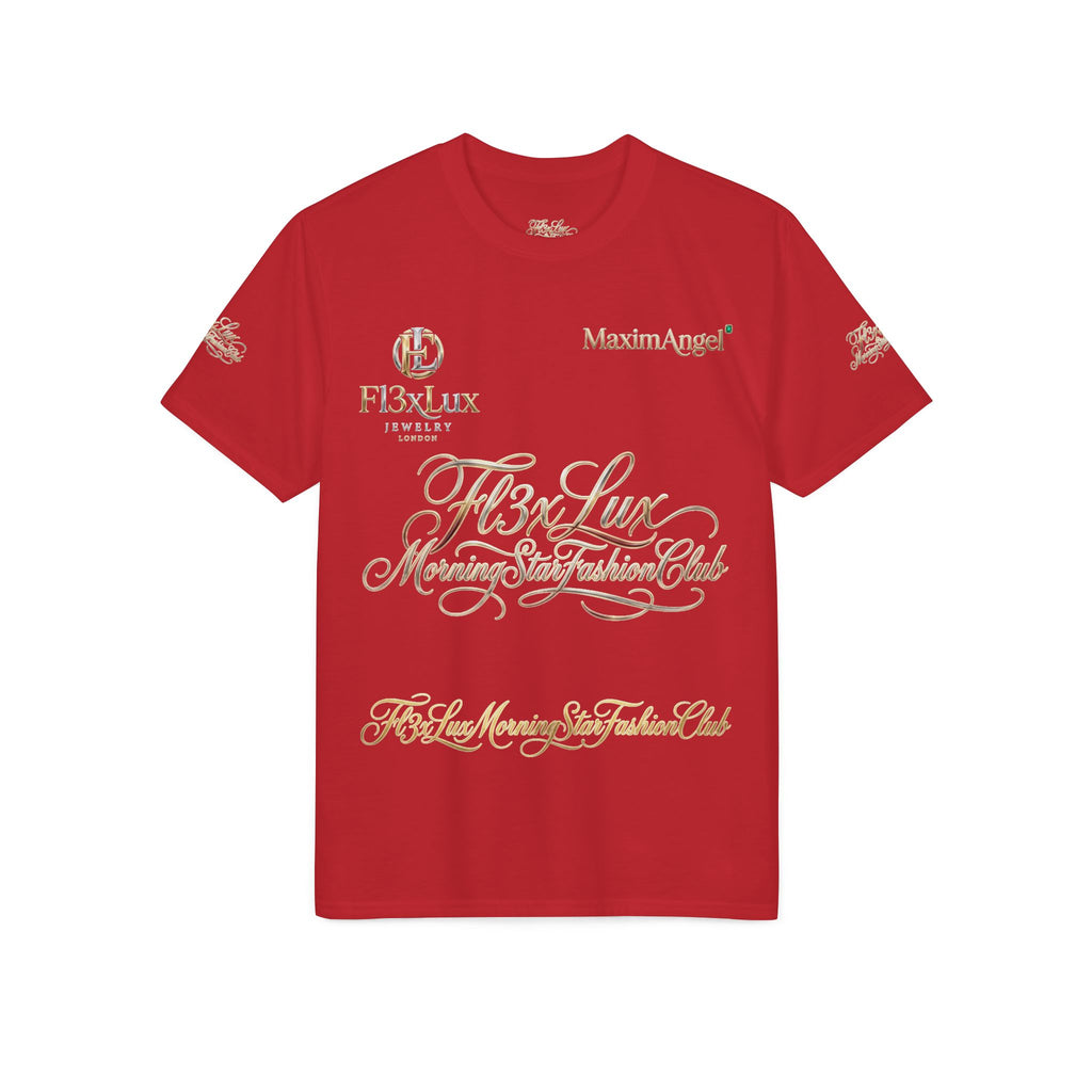 Luxury Gold Script Performance T-Shirt — F3xLux Morning Stay Fashion Club Design