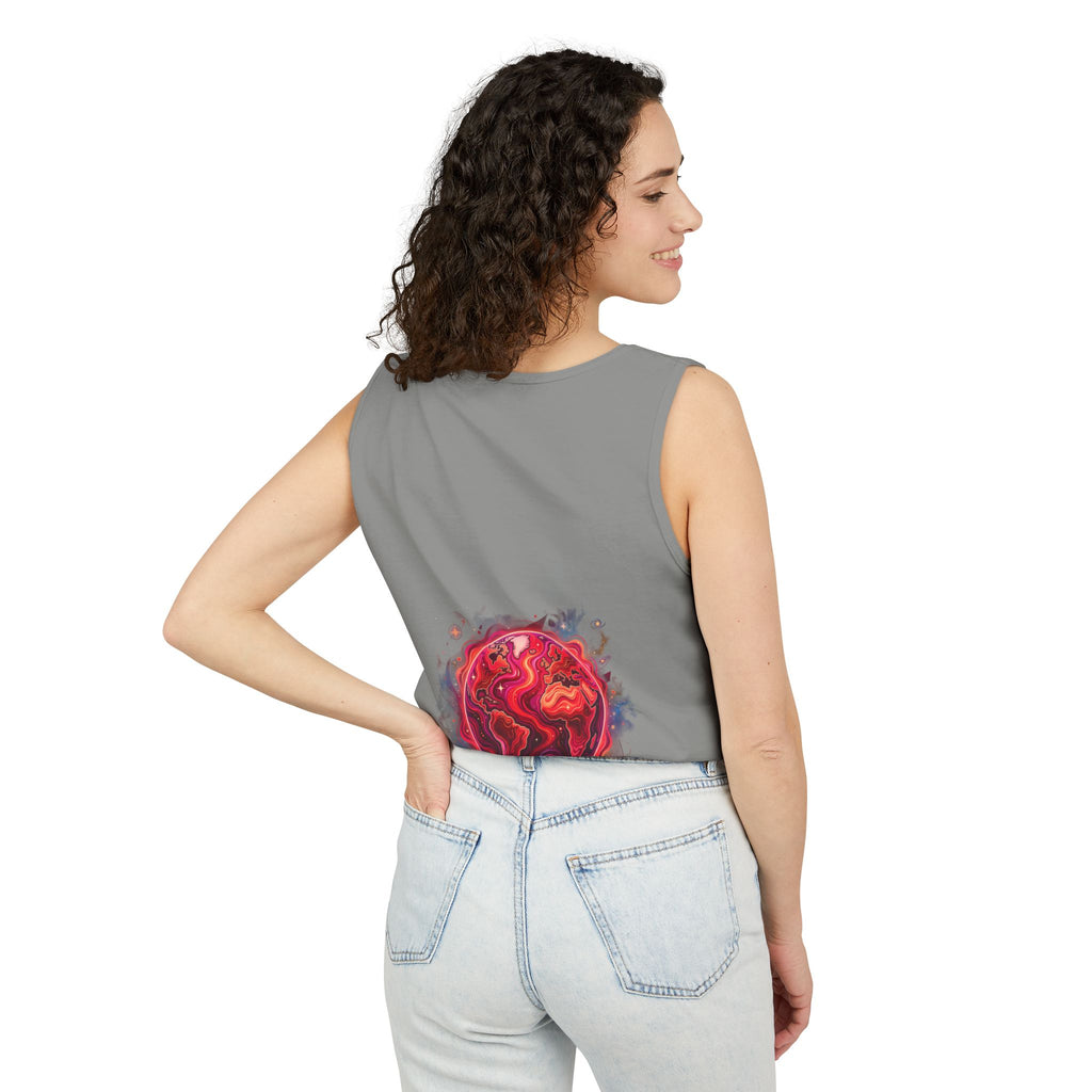Red Planet Graphic Tank Top — '17/17' Streetwear Planet Design