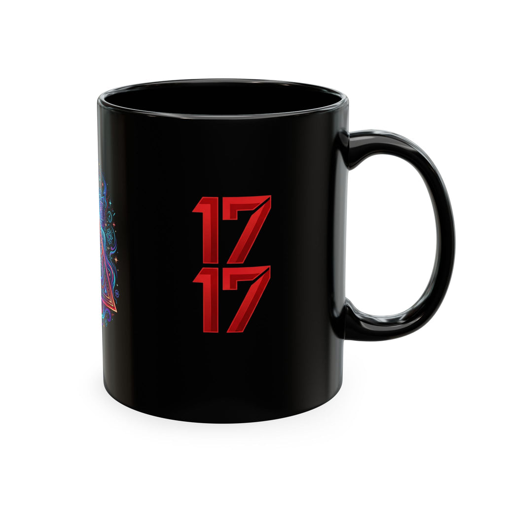 Ceramic Mug — Mystic Third Eye Pyramid Design with 7/17 Red Numerals