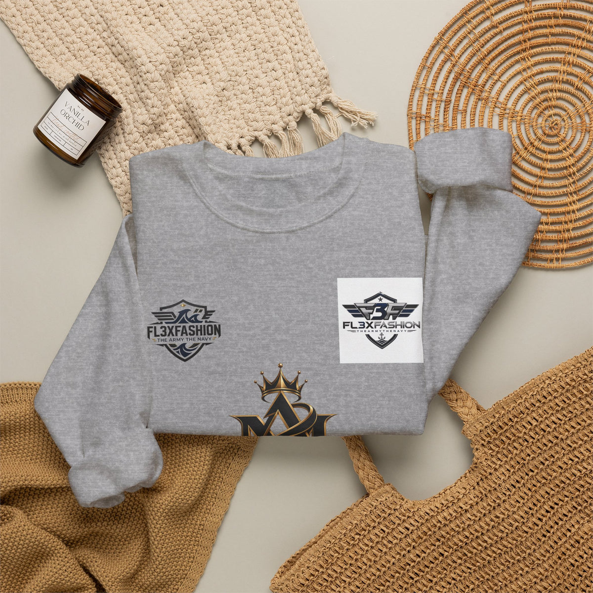 Logo Patch Crewneck Sweatshirt — Minimal Streetwear Brand Logos