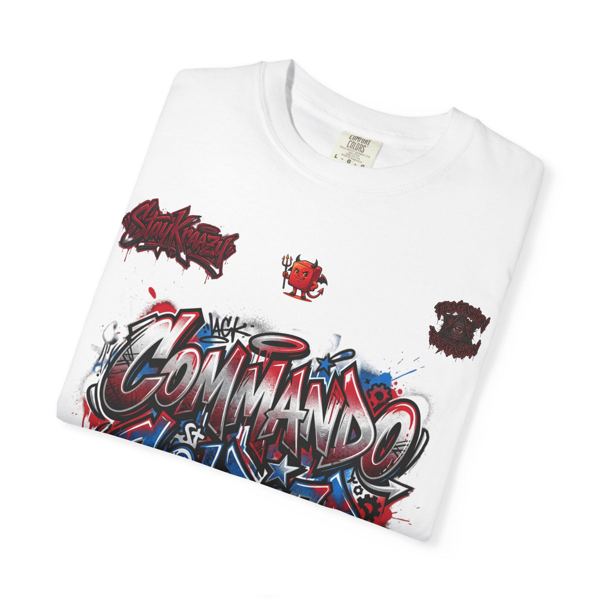 Commando Soldier Graphic T-Shirt — Streetwear Graffiti Design