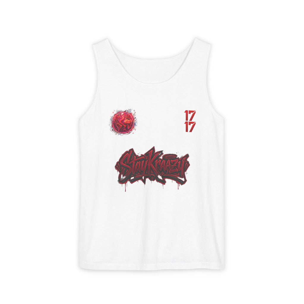 Red Planet Graphic Tank Top — '17/17' Streetwear Planet Design