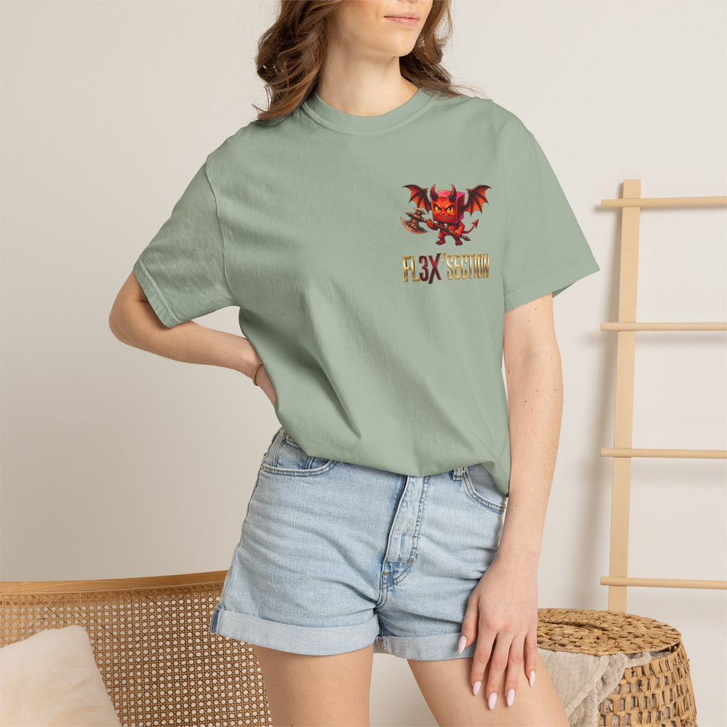 Devil Mascot T-Shirt — 'F13X Fashion' Graphic Tee (Front Chest & Back Print)