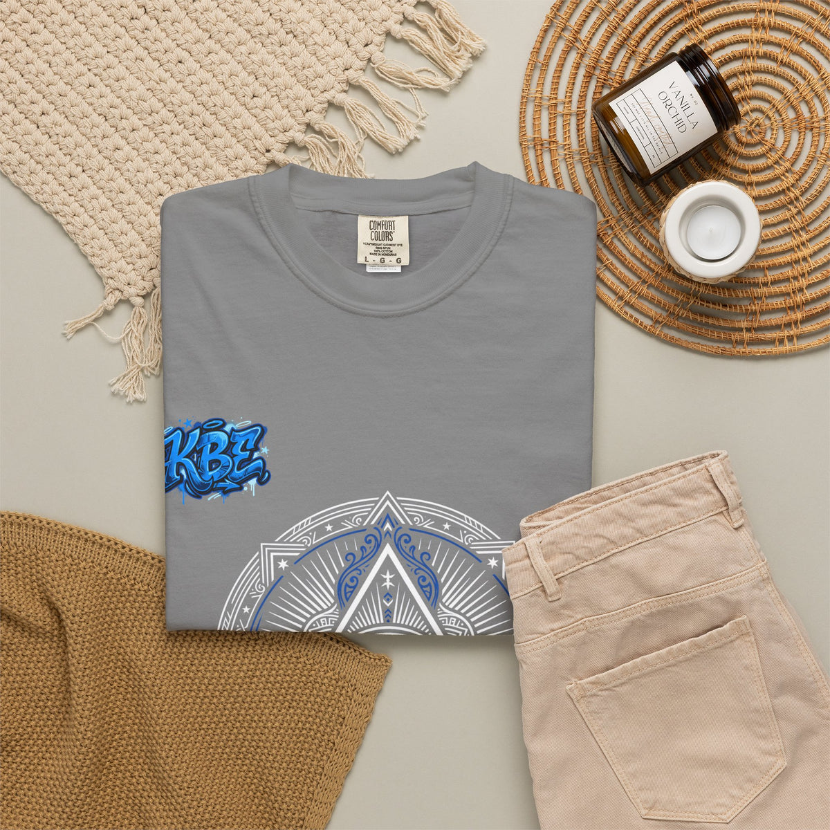 T-Shirt — Blue Geometric Mandala Bandana Graphic