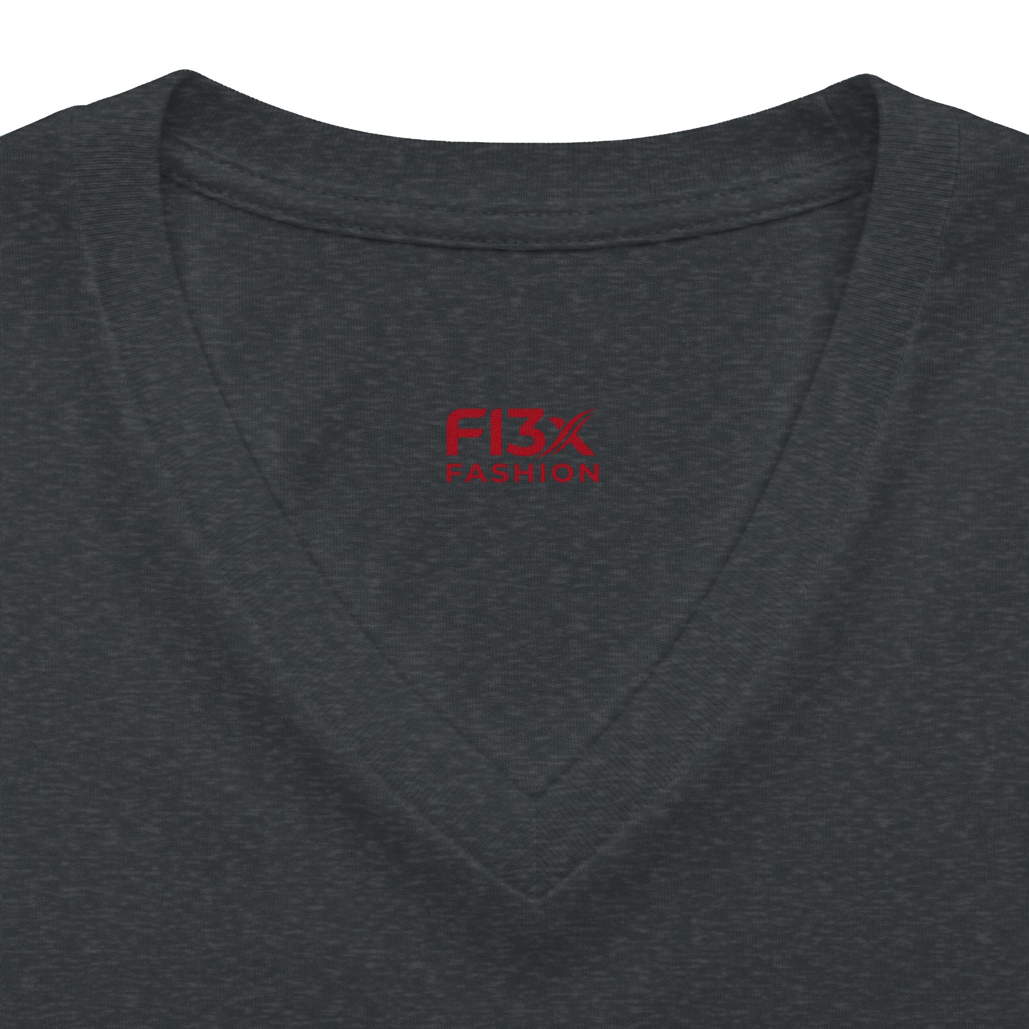 Women's V-Neck Tee — 'F13x Fashion' Floral Logo & Devil Graphic