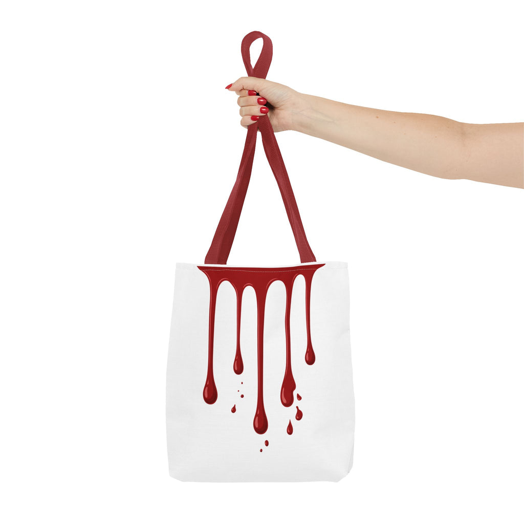Dripping Blood Graphic Tote Bag — Red Horror Aesthetic Tote