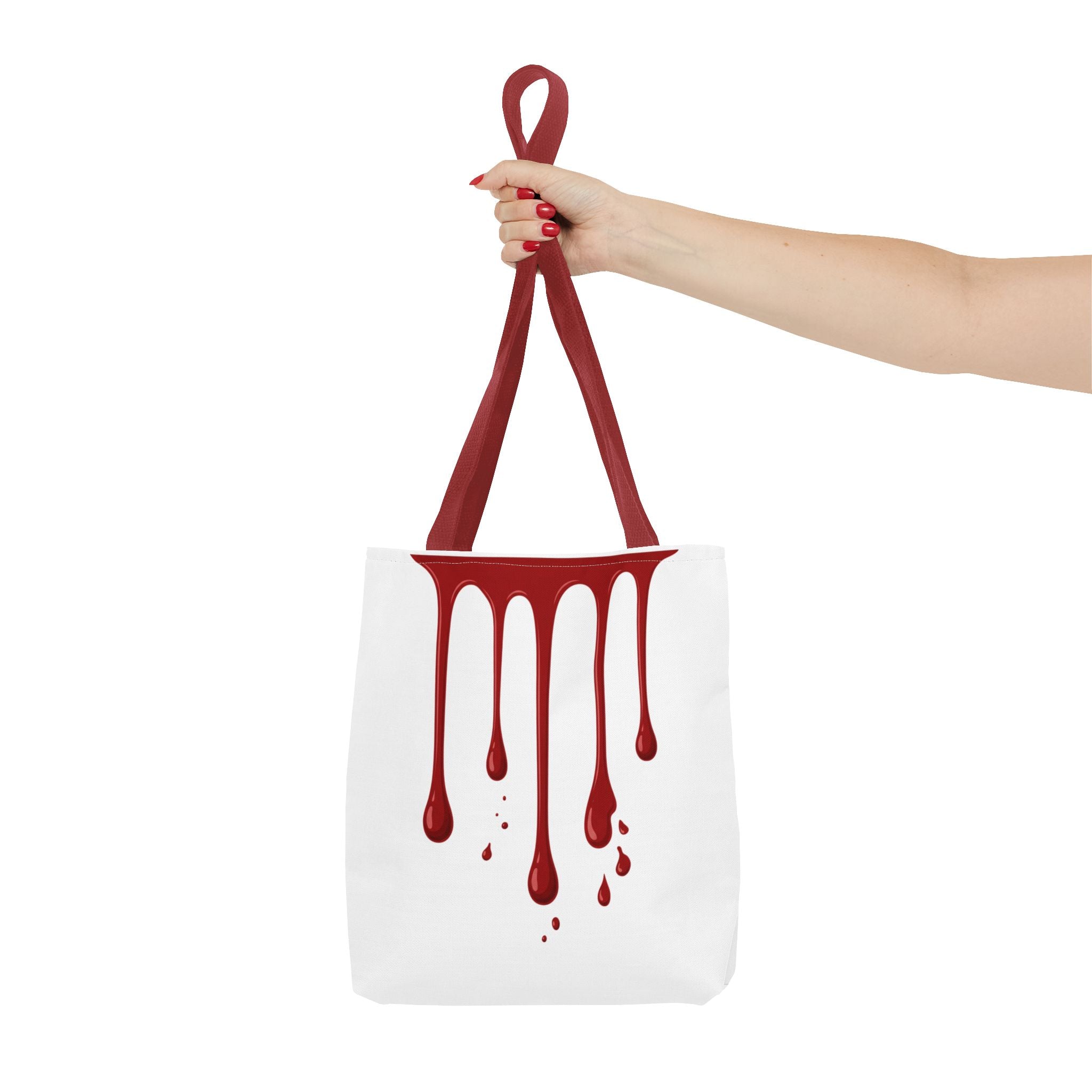 Dripping Blood Graphic Tote Bag — Red Horror Aesthetic Tote