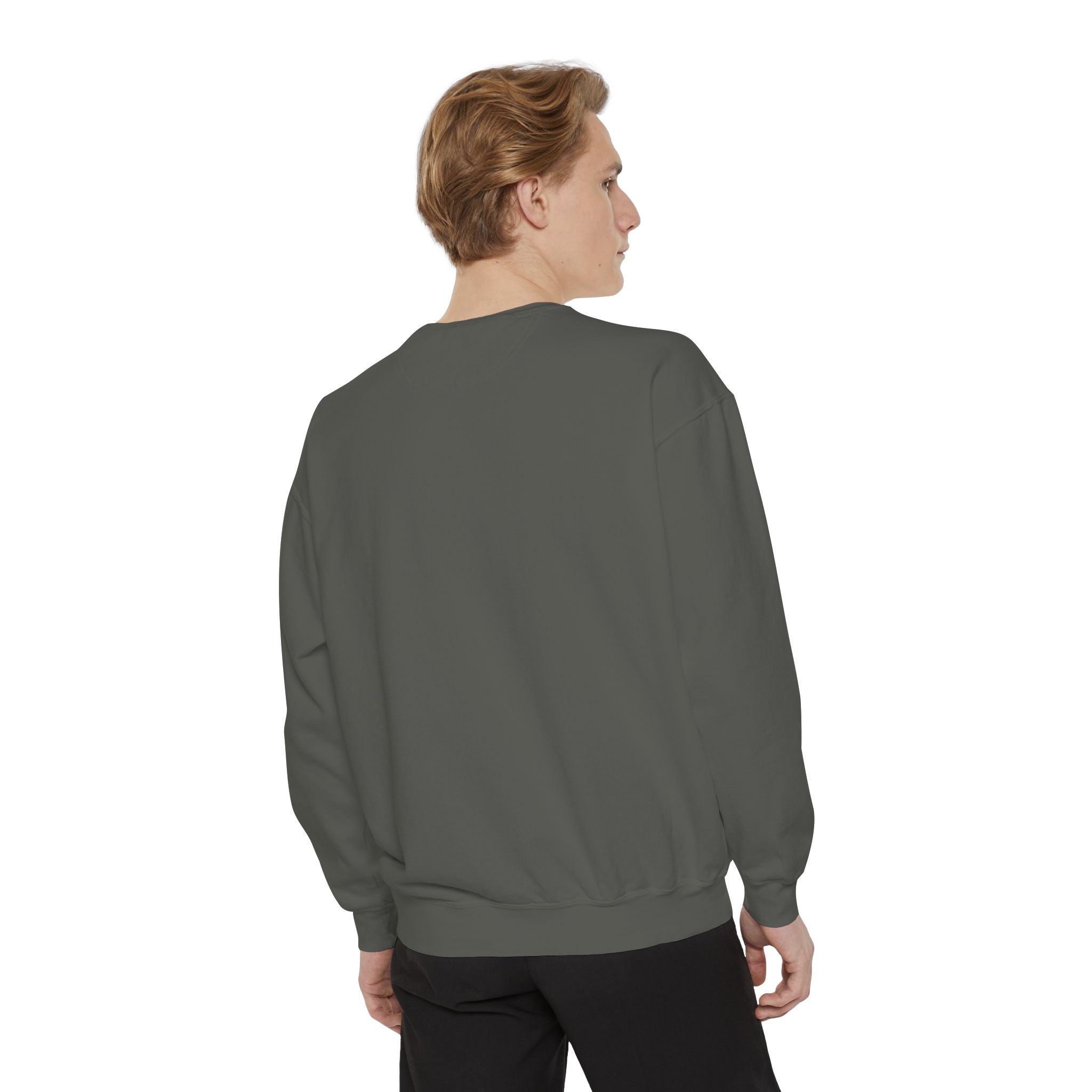 Sweatshirt — Minimal Red "17/17" Chest Logo Garment-Dyed Crew