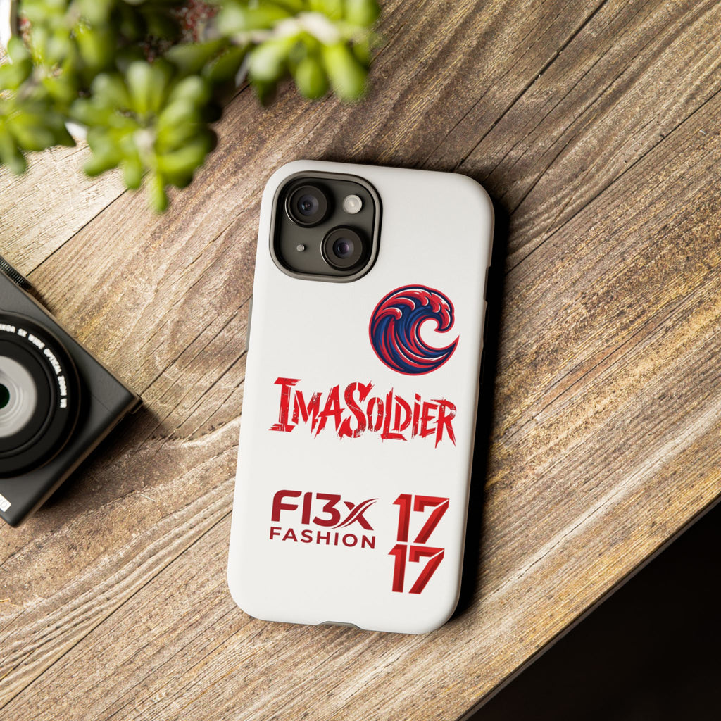 Phone Case — 'ImaSoldier' Red Wave Protective Hard Case