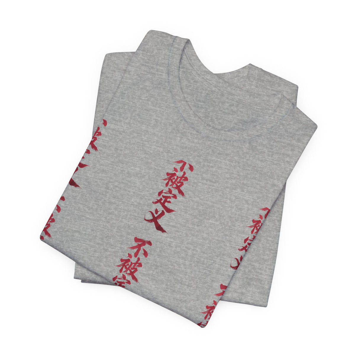 Vertical Kanji Graphic Tee — Repeated Red Japanese Characters