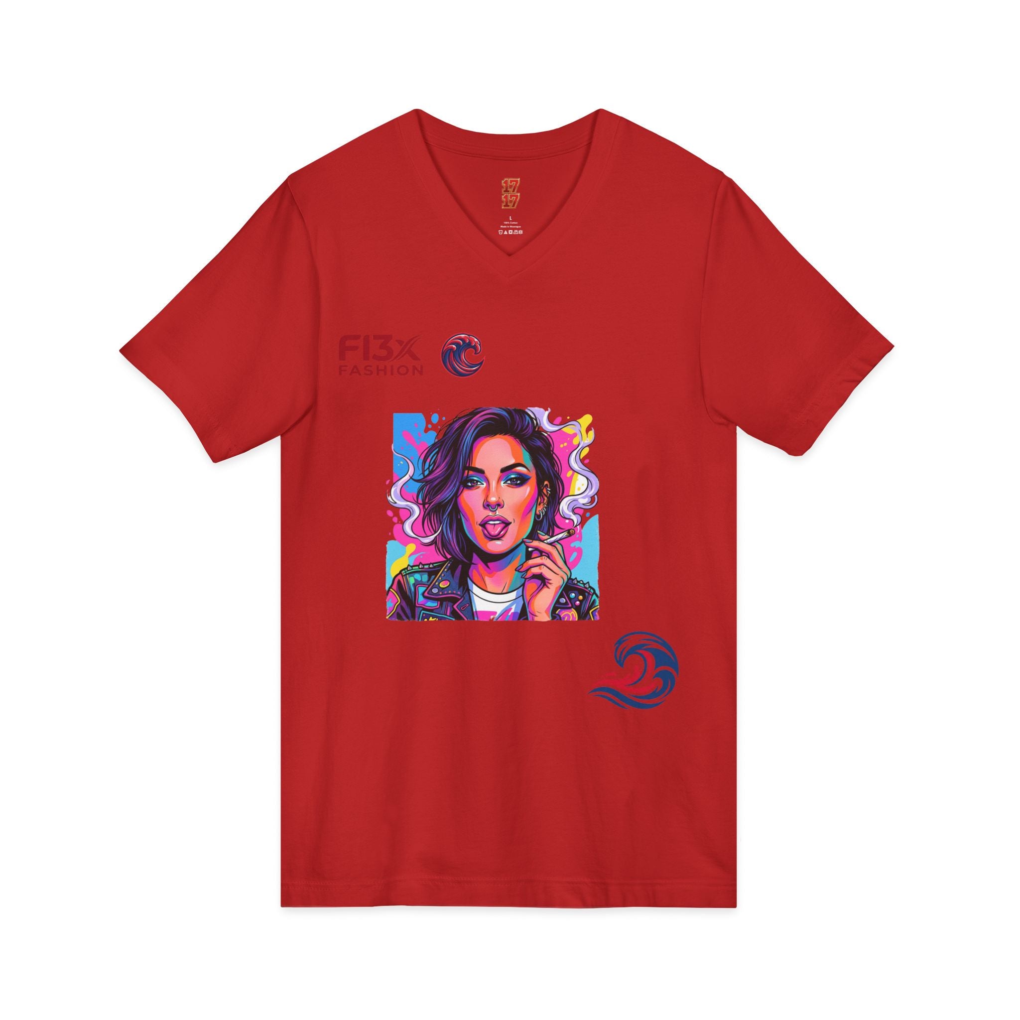 Pop Art Portrait V-Neck Tee — FI3xFashion Graphic T-Shirt