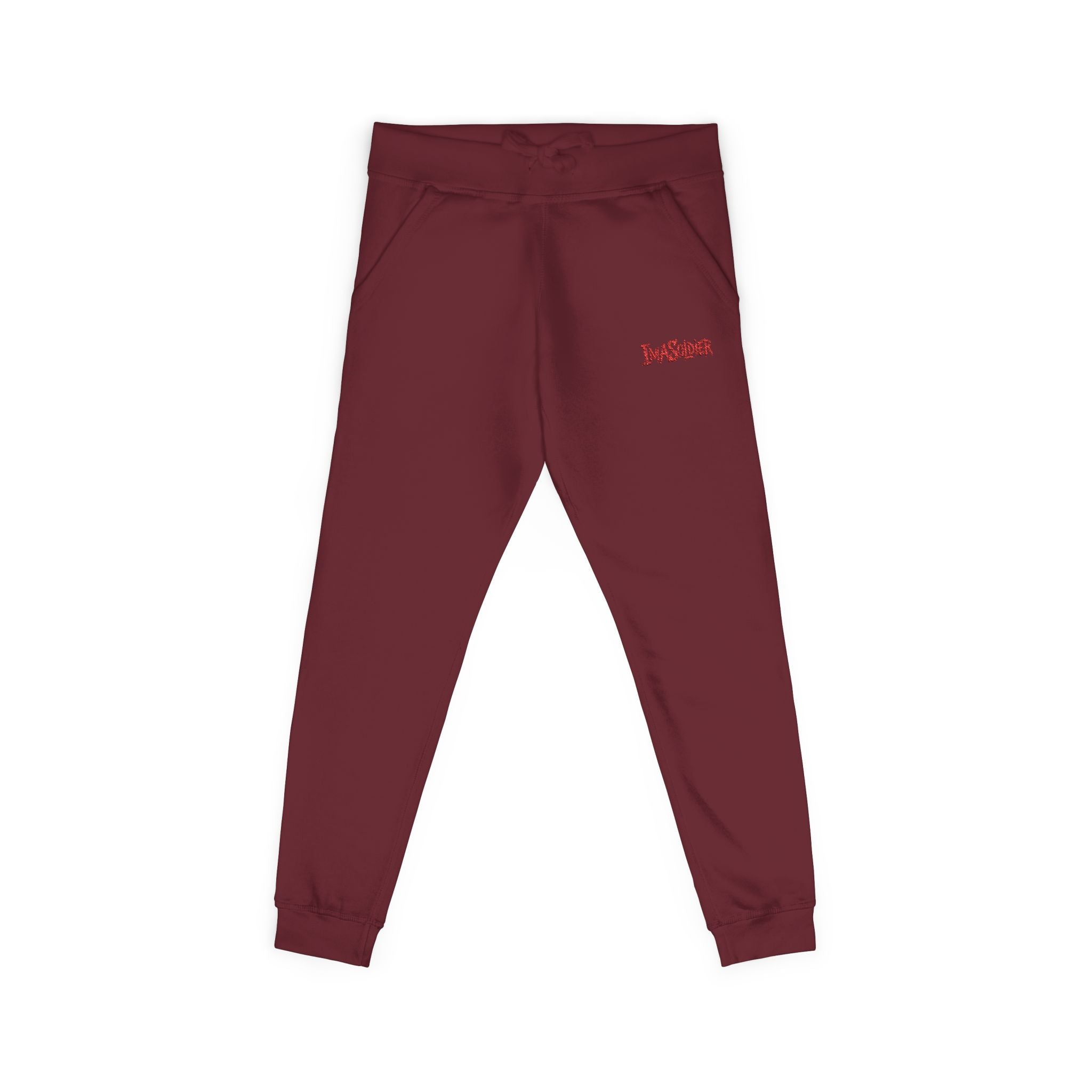 Embroidered "I’m Sorry" Fleece Sweatpants — Cozy White Joggers