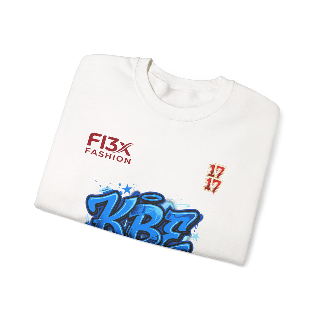 Crewneck Sweatshirt — KBE Blue Graffiti Logo Streetwear
