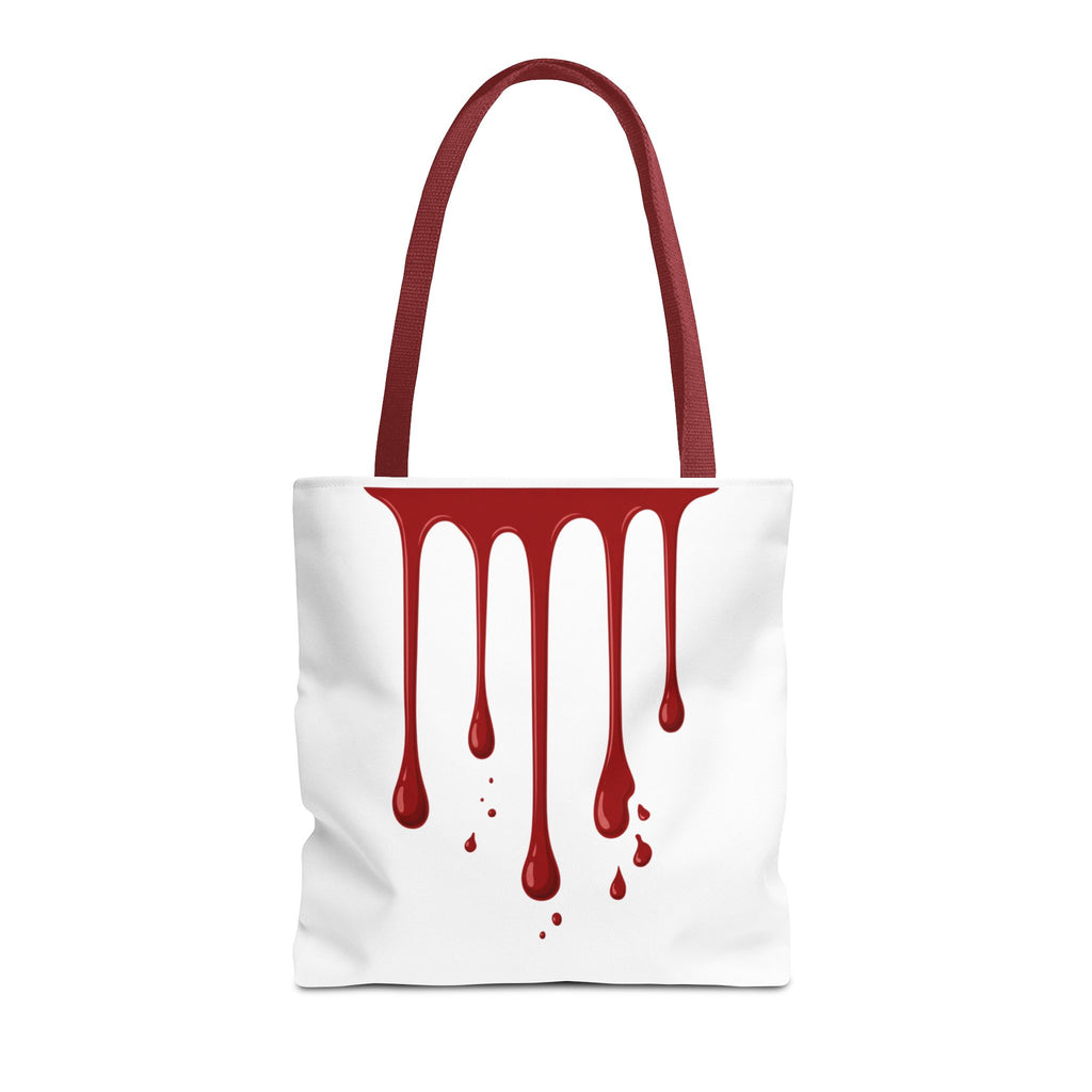Dripping Blood Graphic Tote Bag — Red Horror Aesthetic Tote